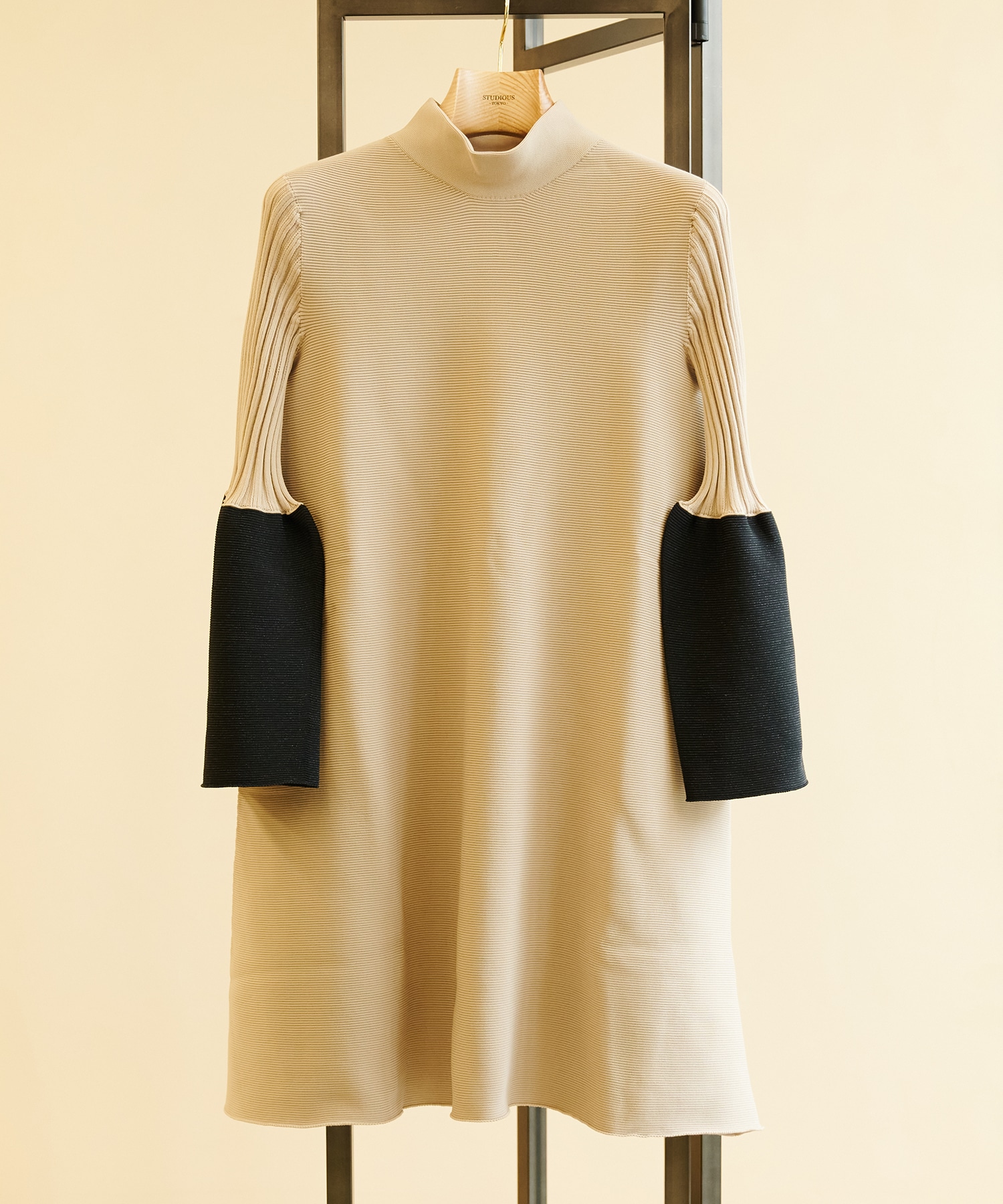 POTTERY GLITTER LONG BELL SLEEVE FLARE MINI DRESS