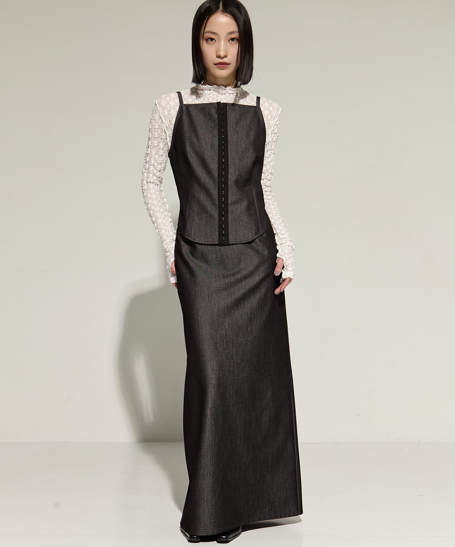CAMISOLE SET EXTRA LONG SKIRT DRESS