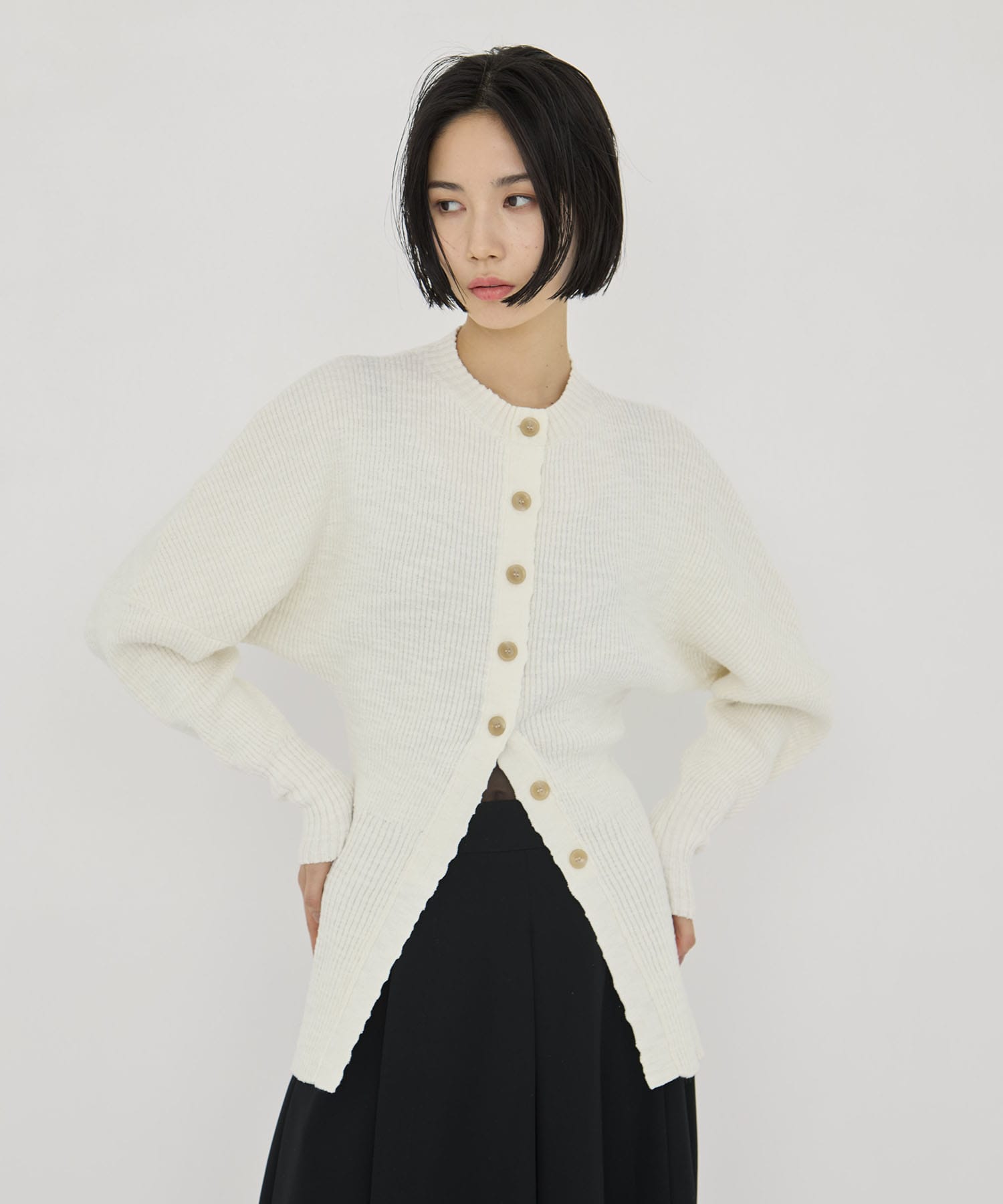 Greer crew neck knit cardigan