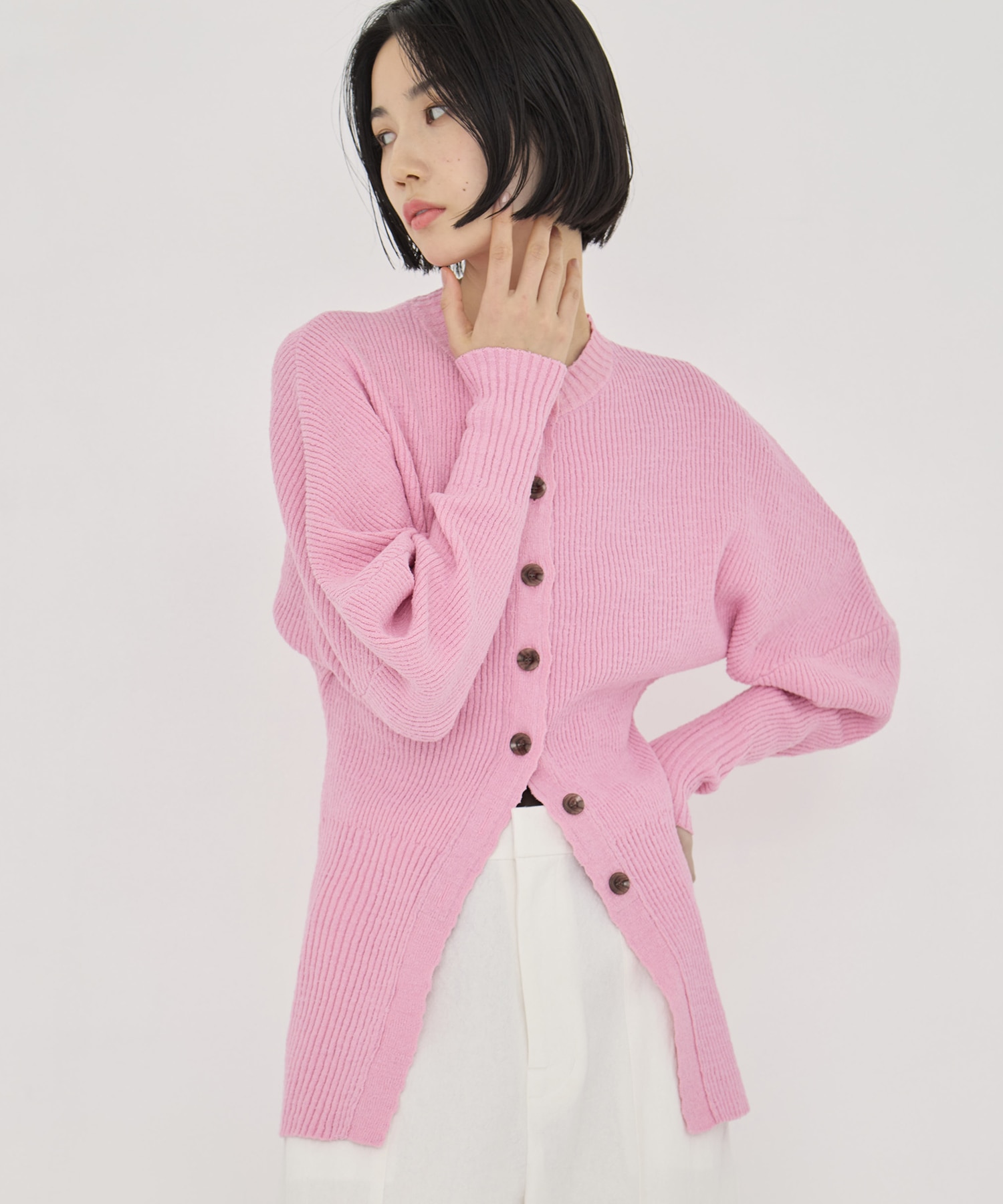 Greer crew neck knit cardigan