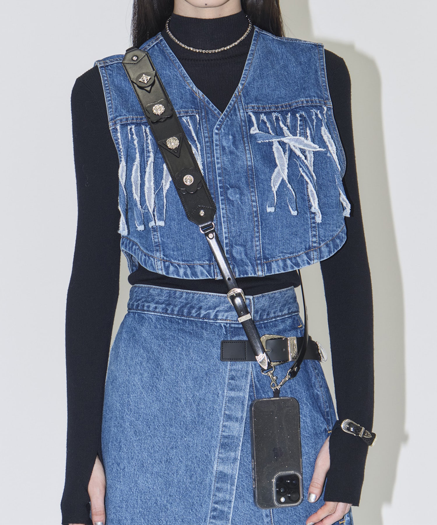 Leather phone strap