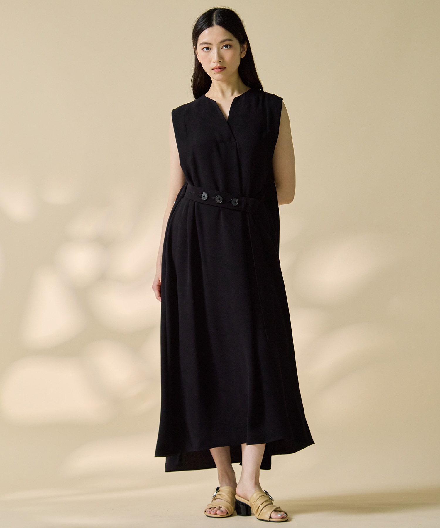 Back Satin Belted Dress