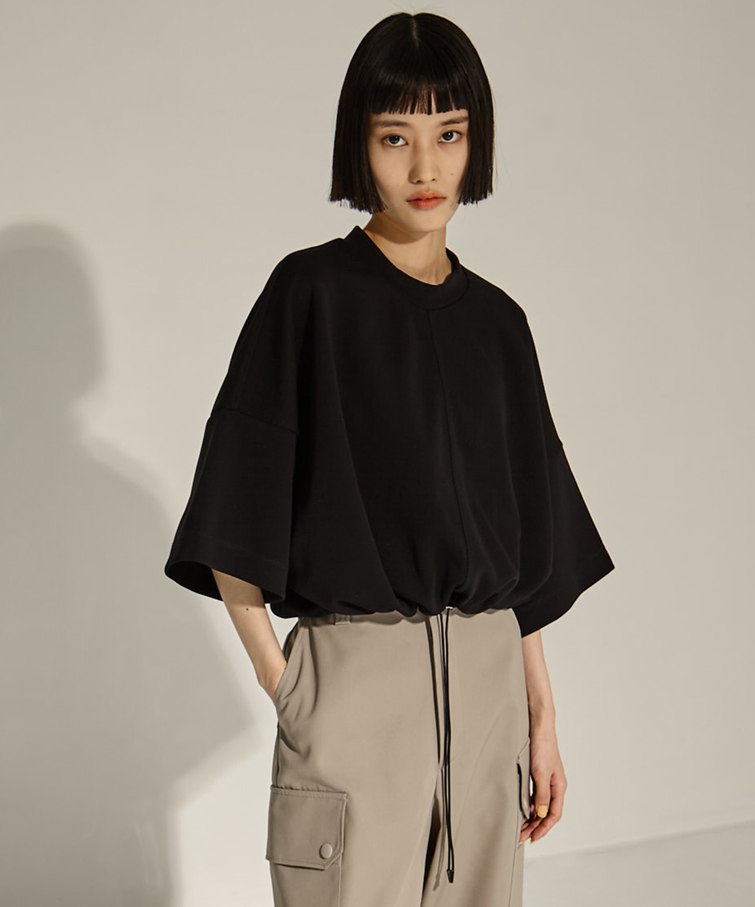 Draw Cord Hem Cropped T