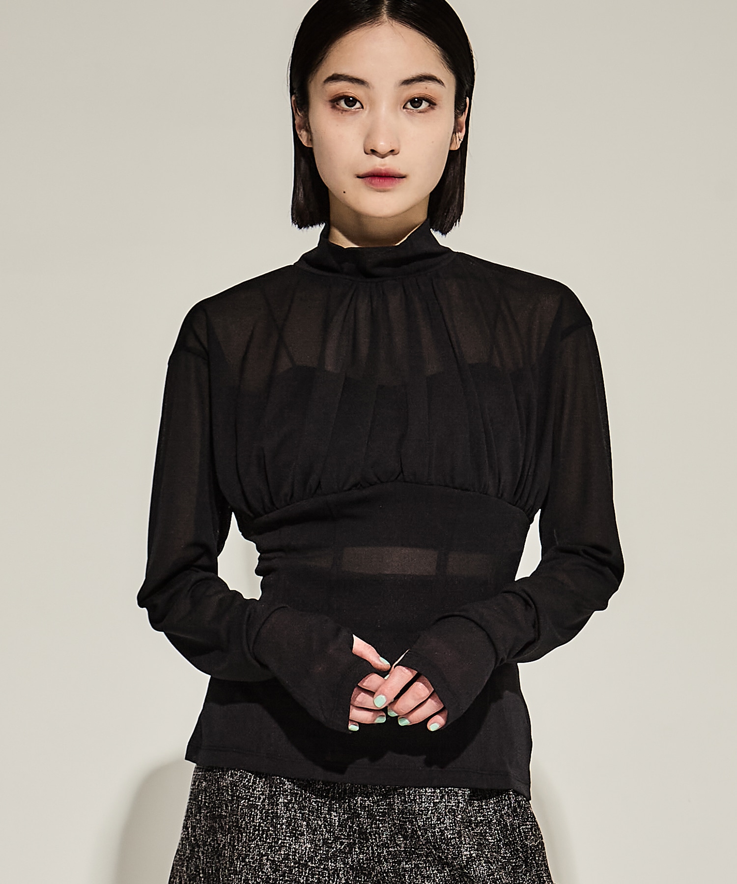 JERSEY CORSET GATHERED TOP