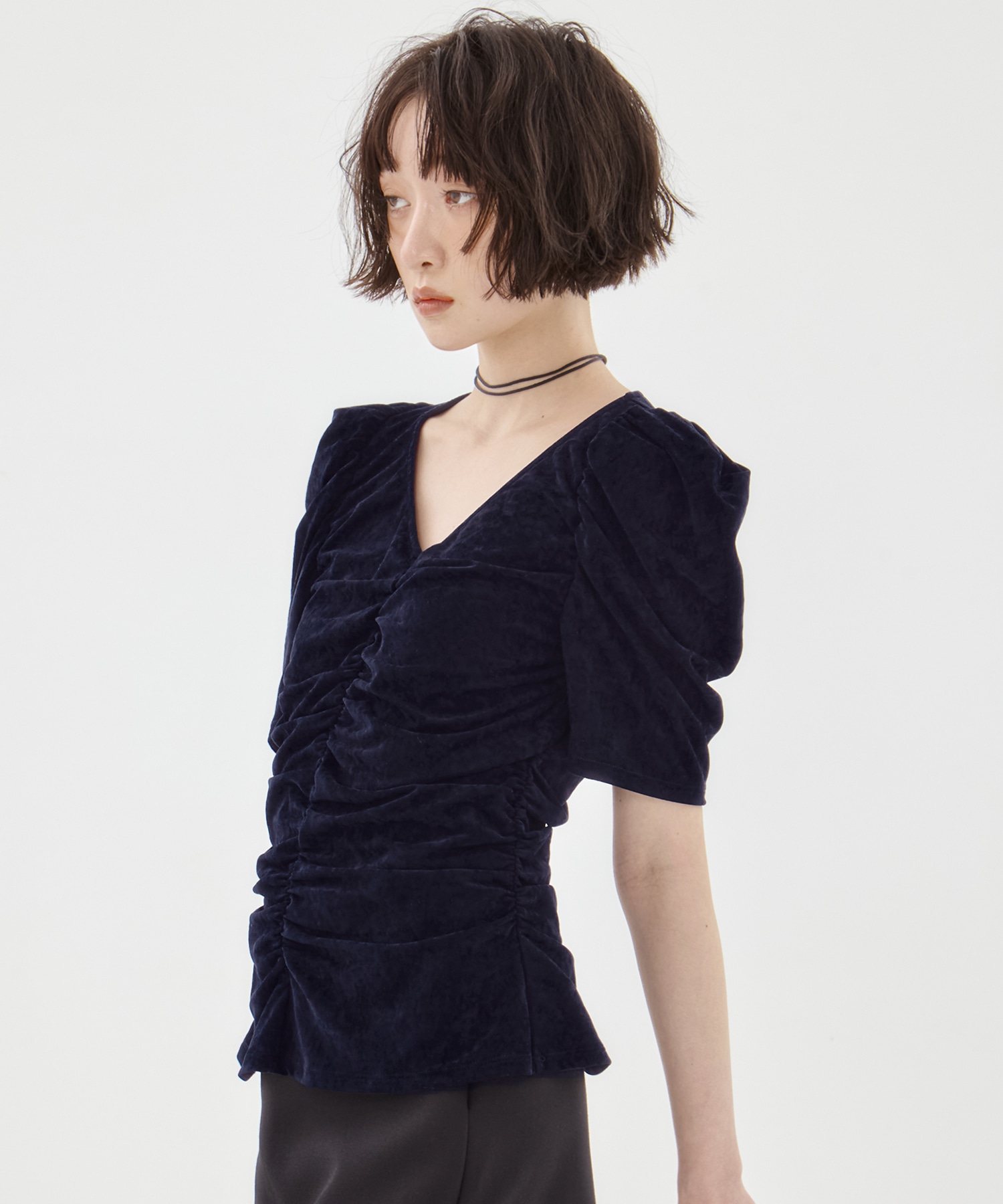 別注VELOUR GATHERD TOP