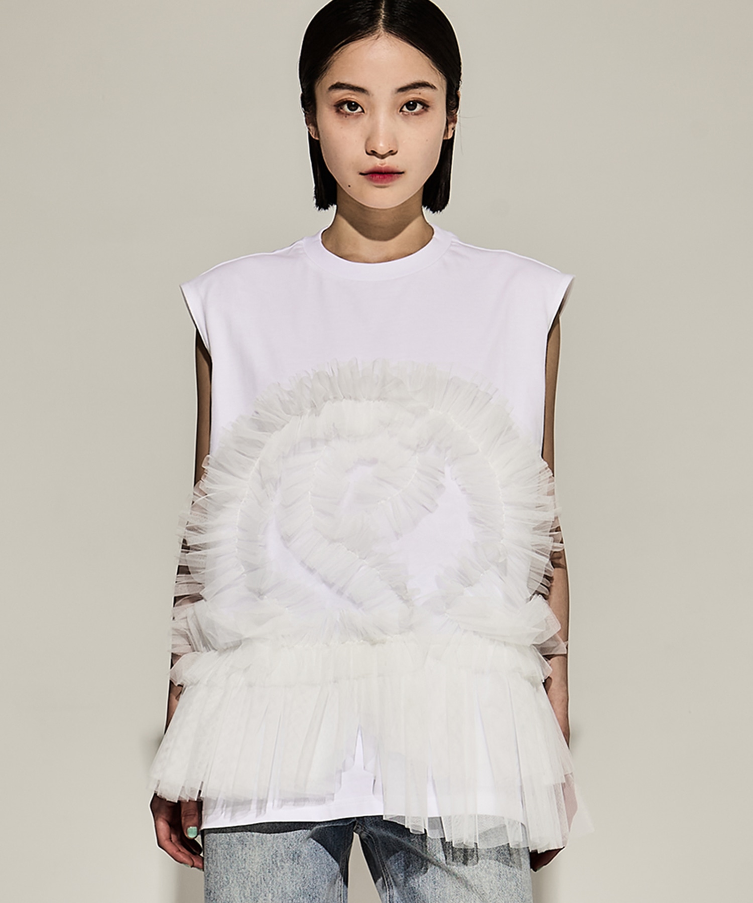 Tulle Sleeveless T-Shirt