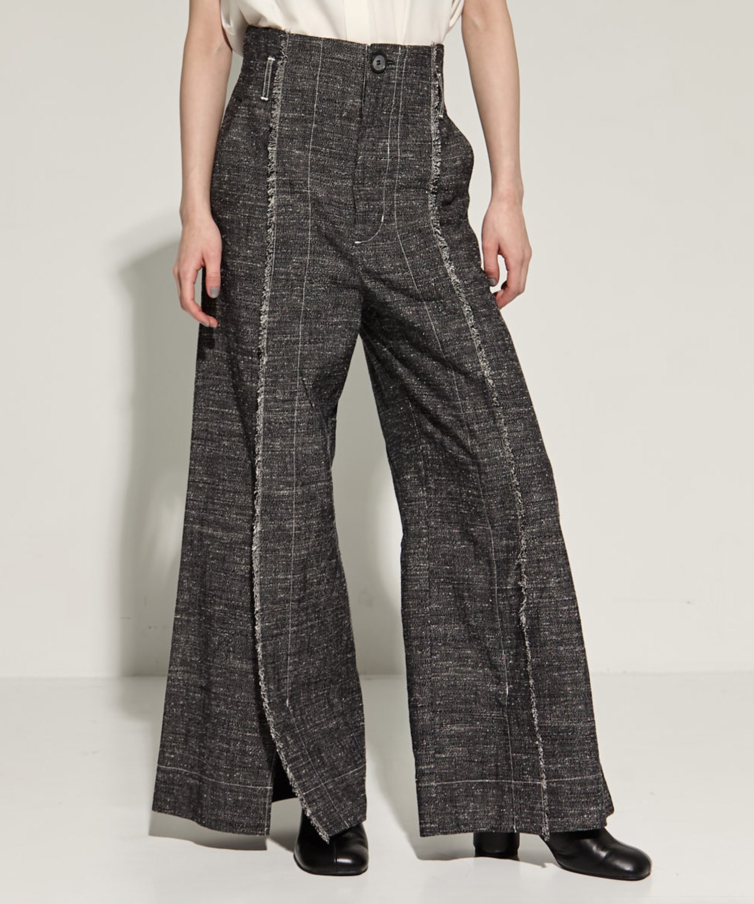 Silk Nep Flare Trousers