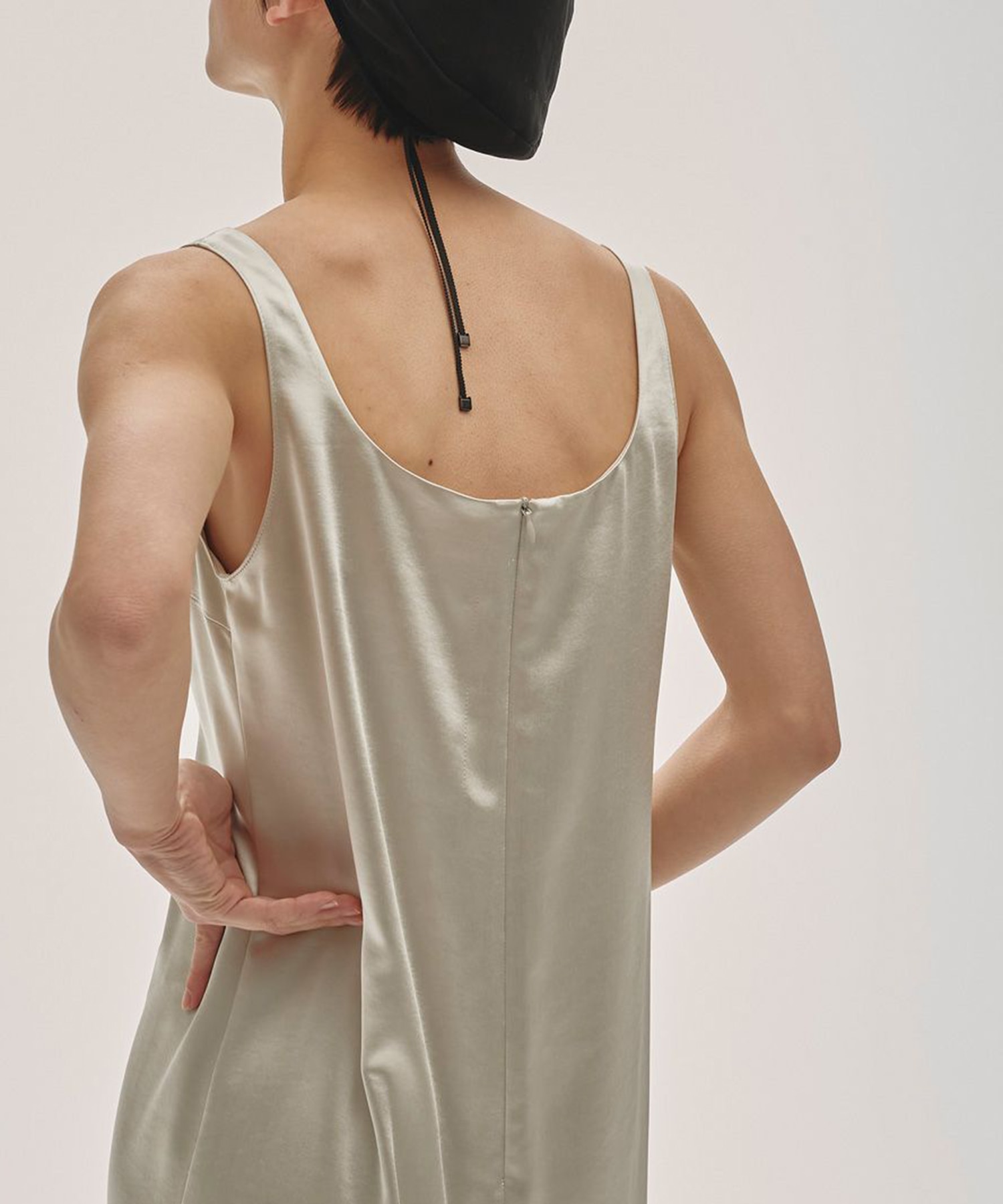 Squareneck Satin Dress