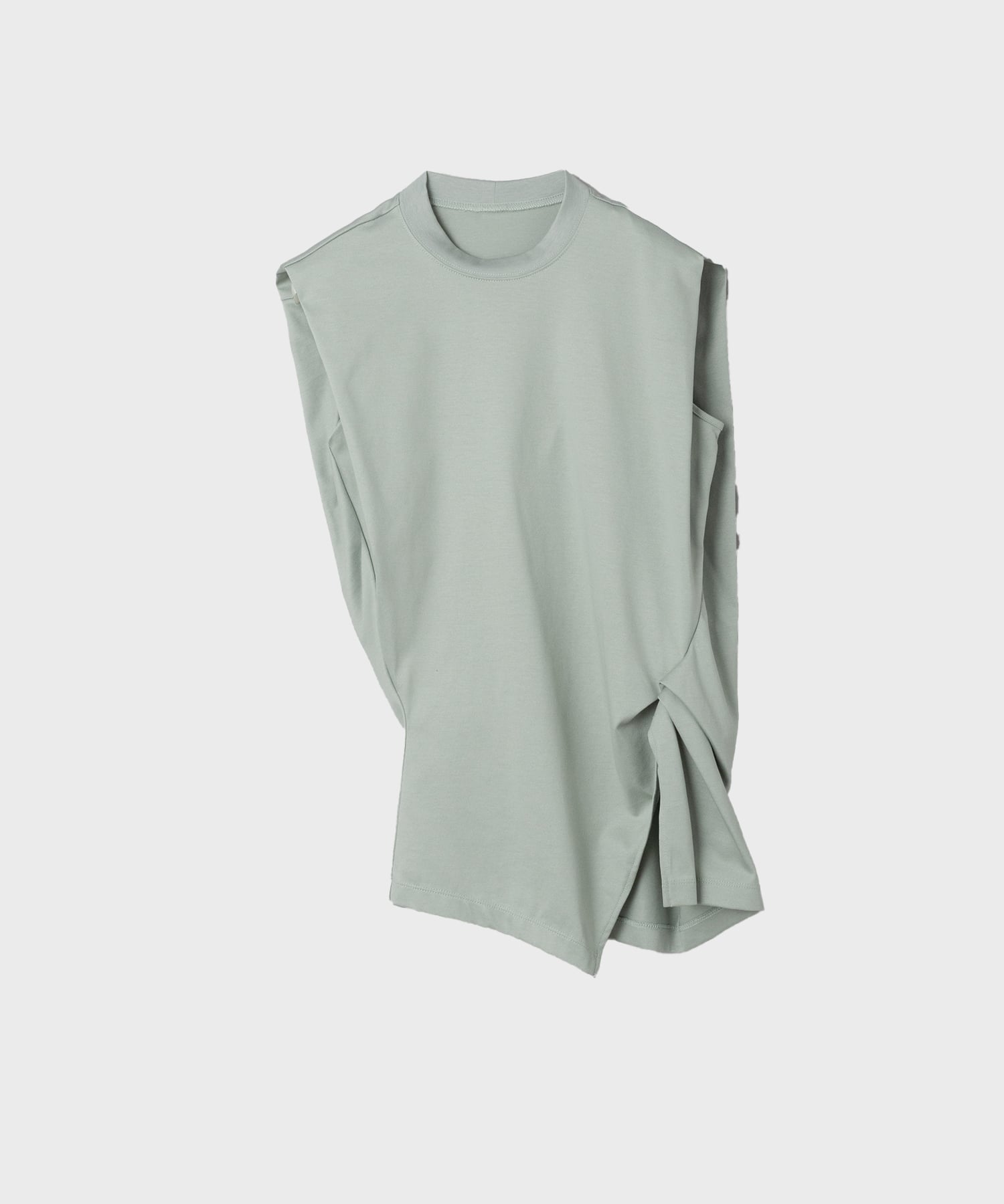Cotton Jersey Asymmetric Sleeveless Top