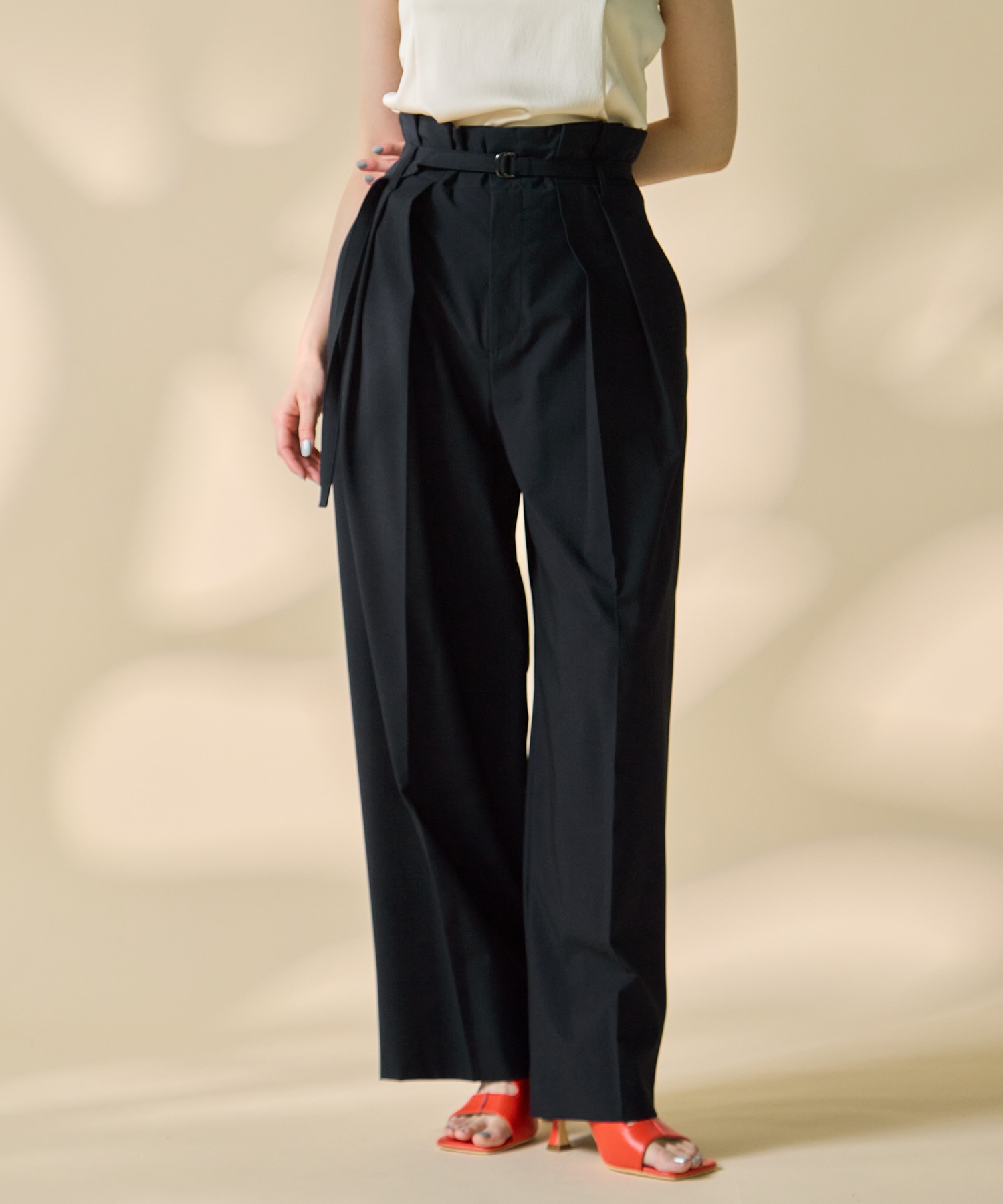Belted High Waist Trousers