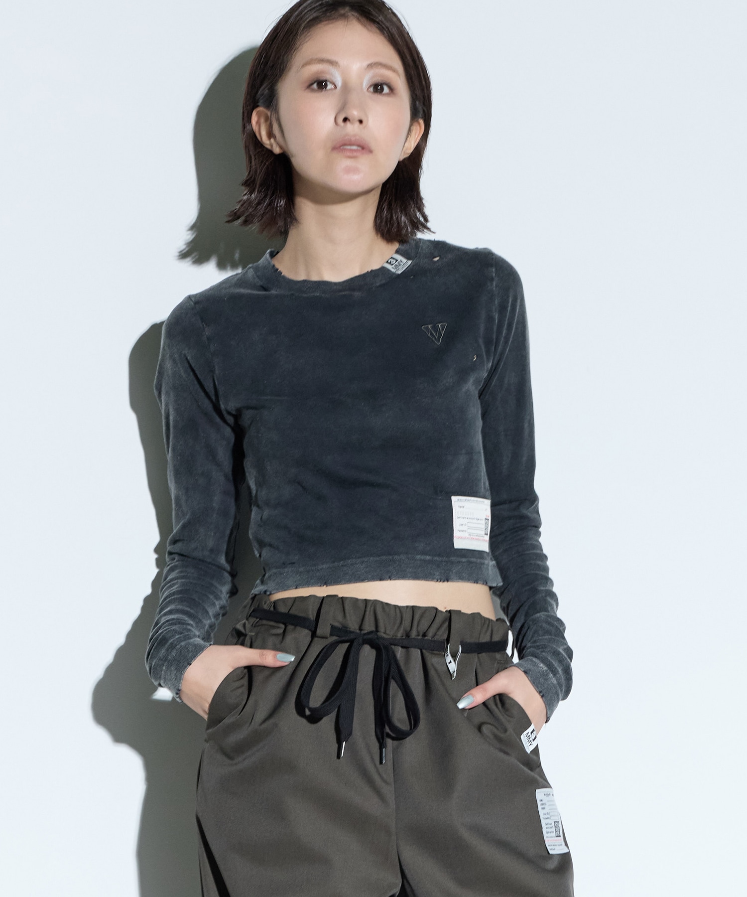 BLEACHED LONG SLEEVES TEE