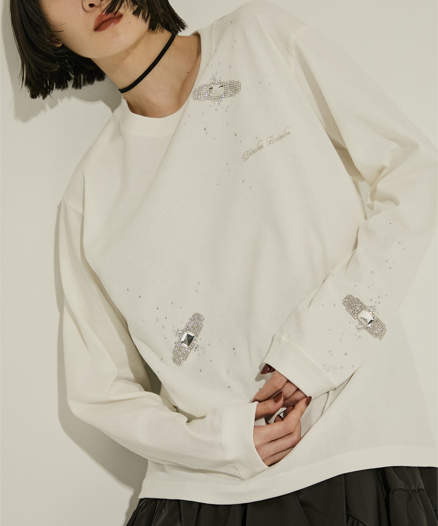 Bijou Aid long sleeve T-shirt White