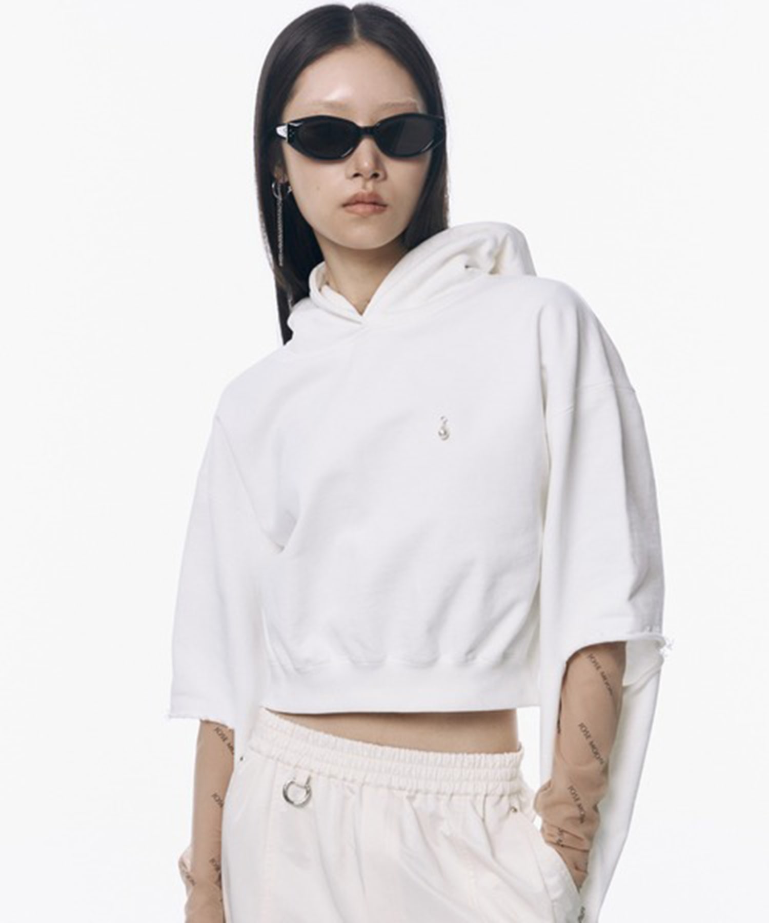 SLIT SHORT HOODIE