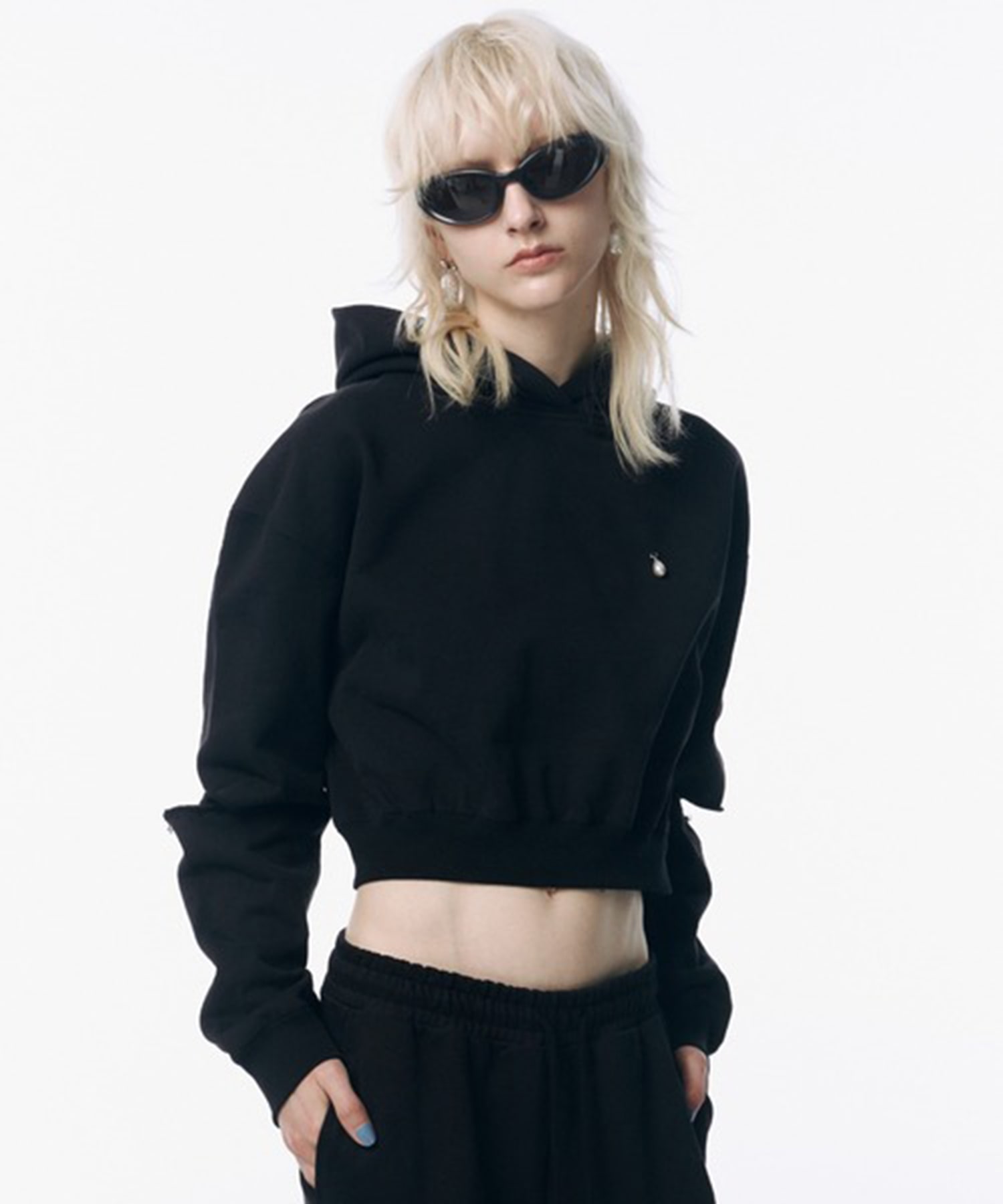 SLIT SHORT HOODIE