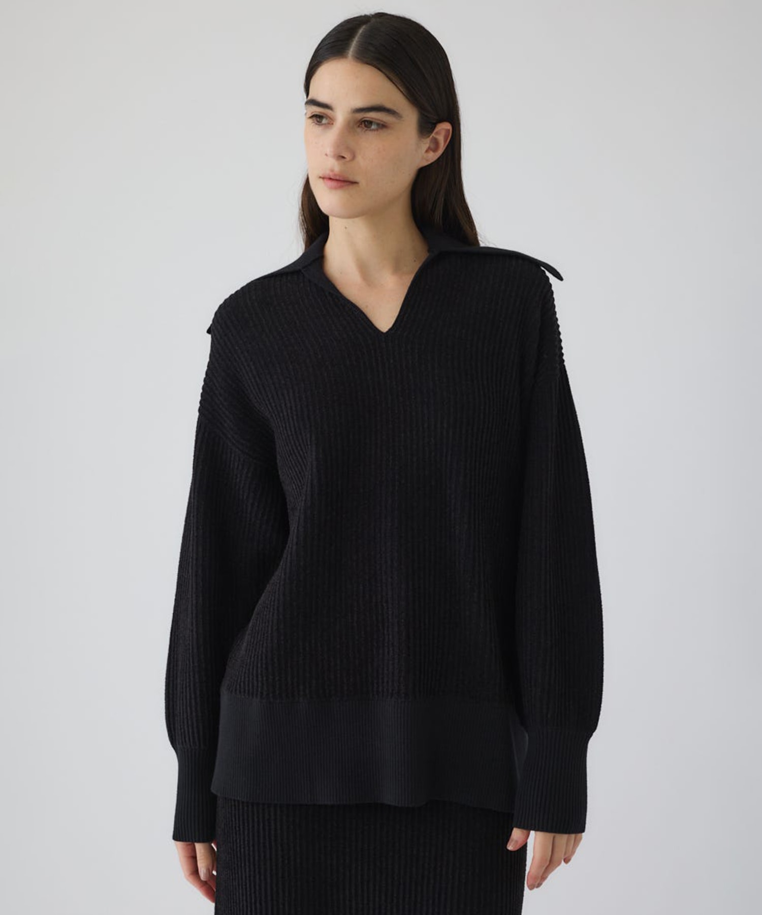 Basic coller rib pullover