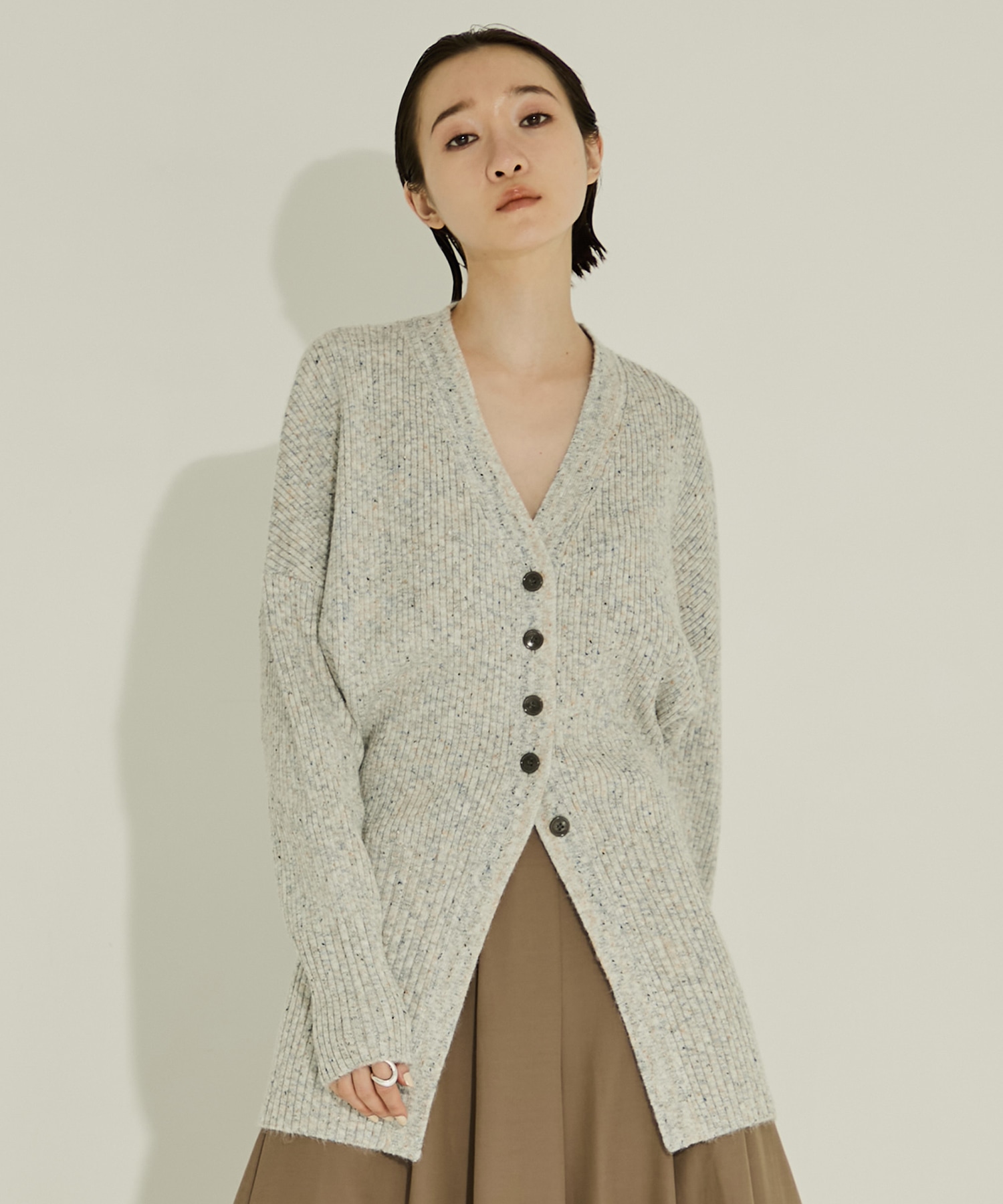 Greer melange knit cardigan