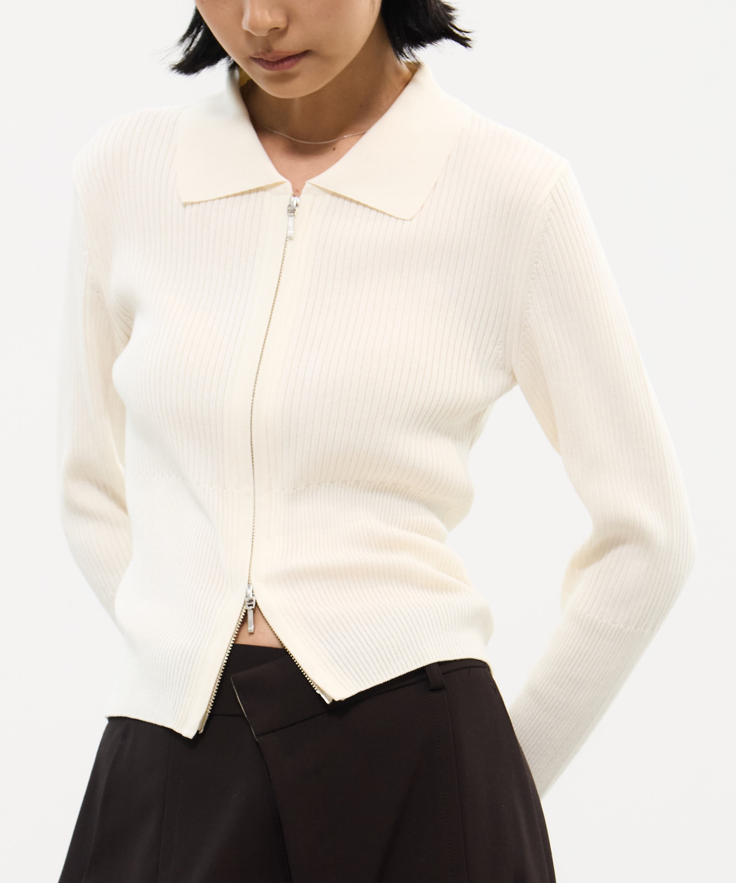 ZIP UP POLO KNIT