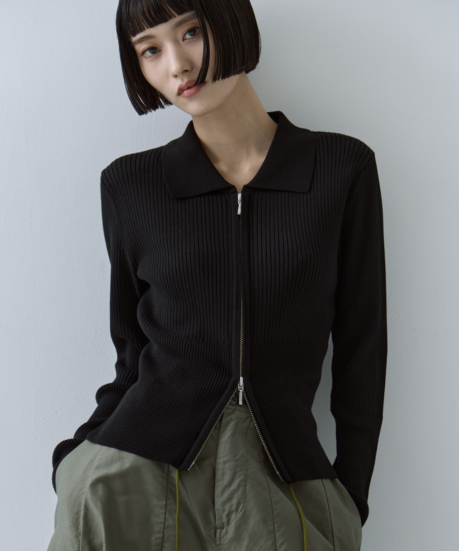ZIP UP POLO KNIT