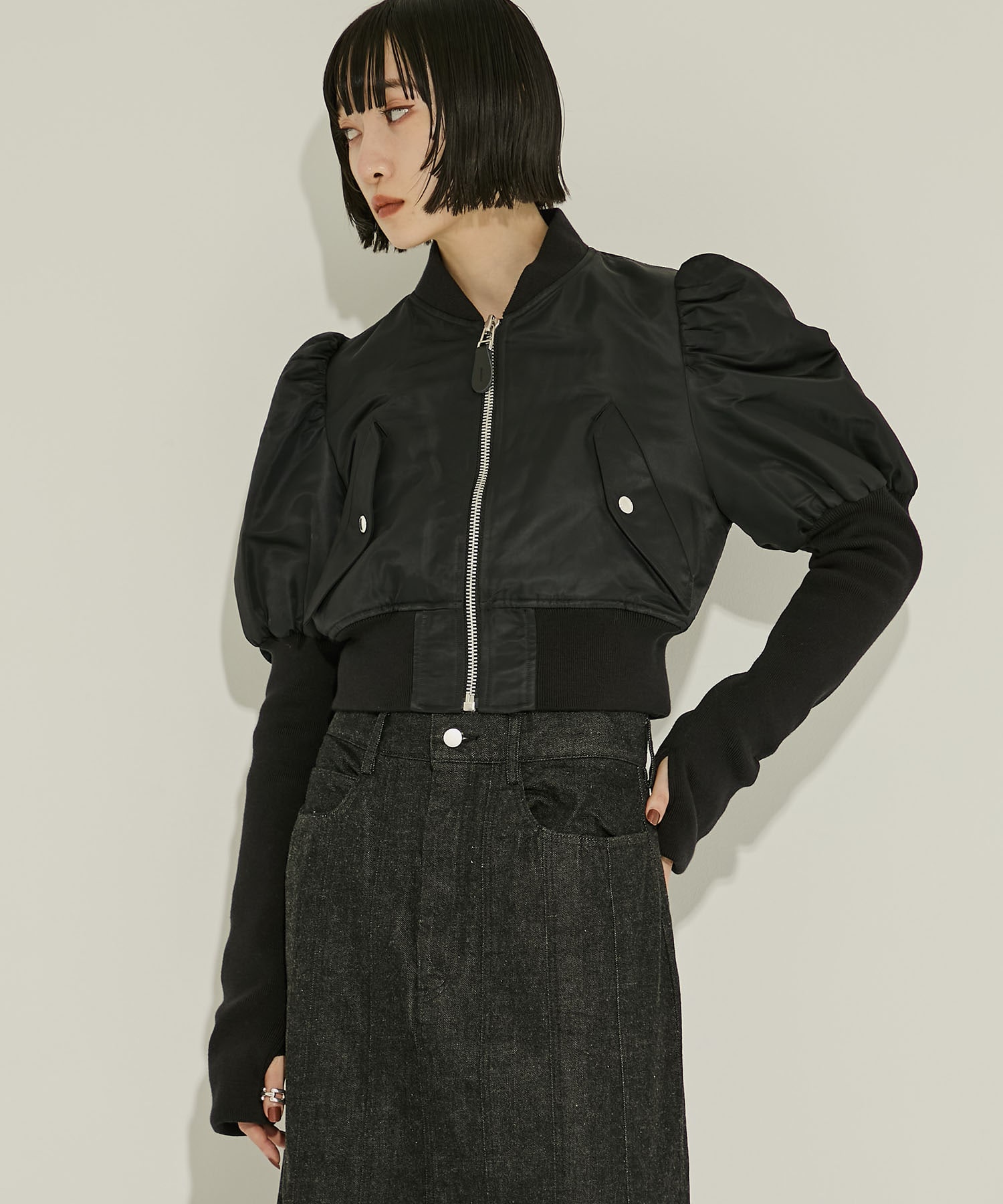 NYLON BOLERO BOMBER JACKET