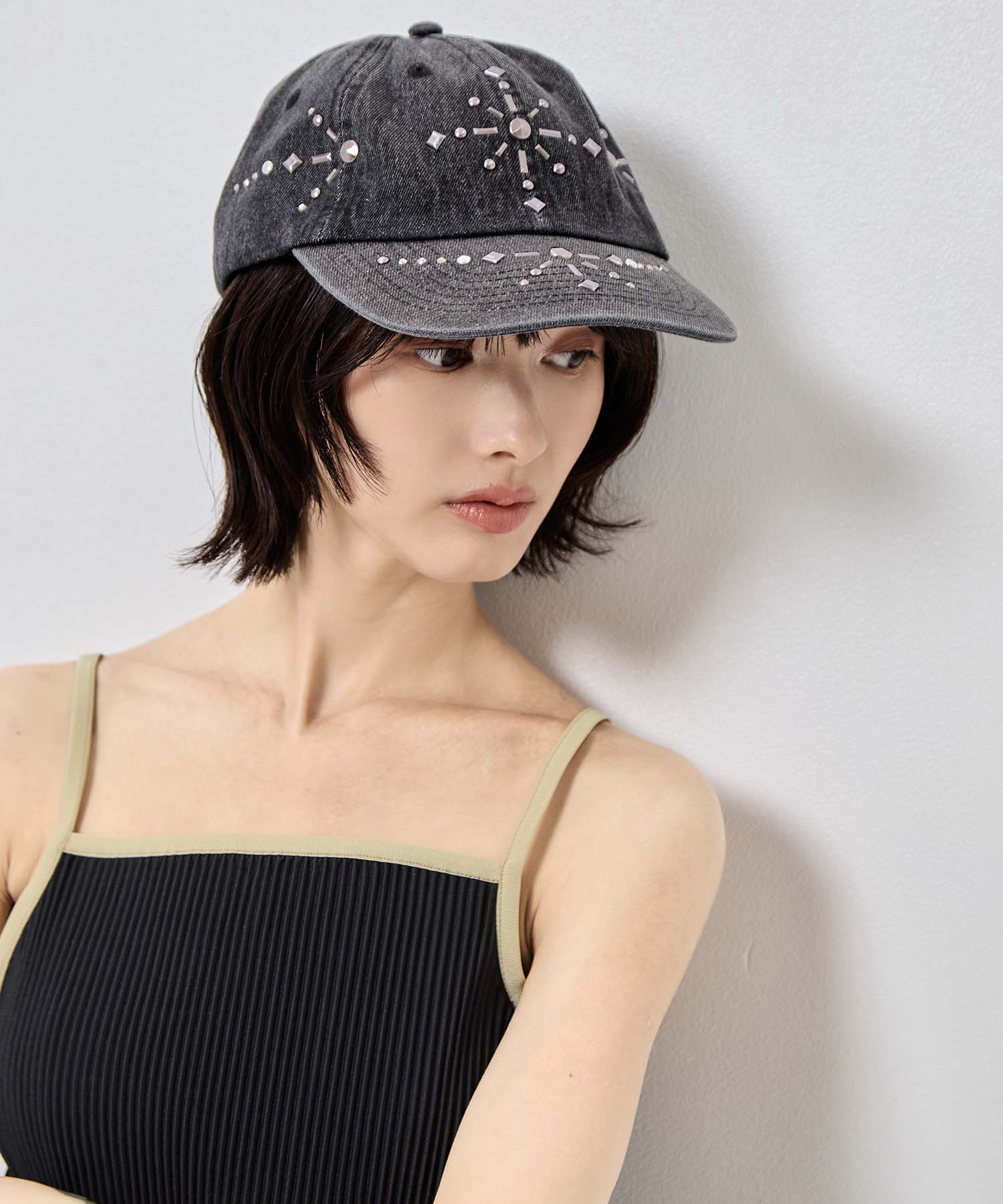 別注silver metal cross cap