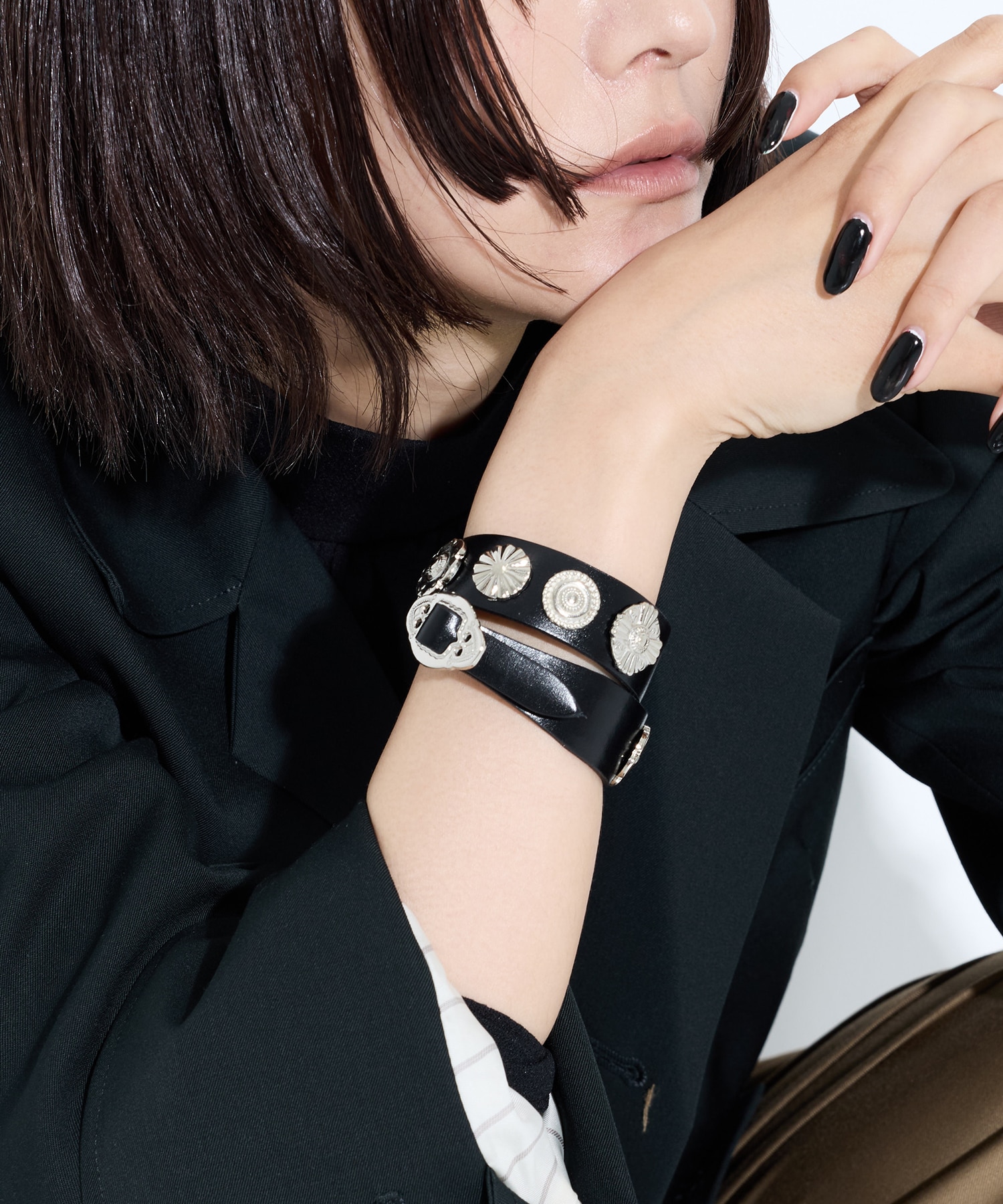 Double leather bangle