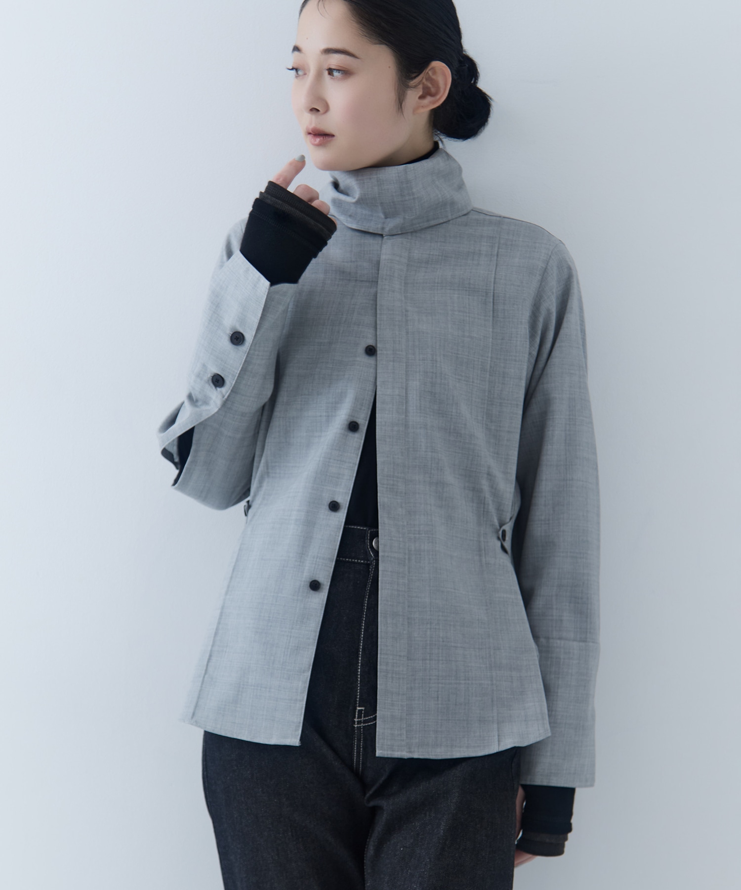 Waist Tucked Wool Shirt