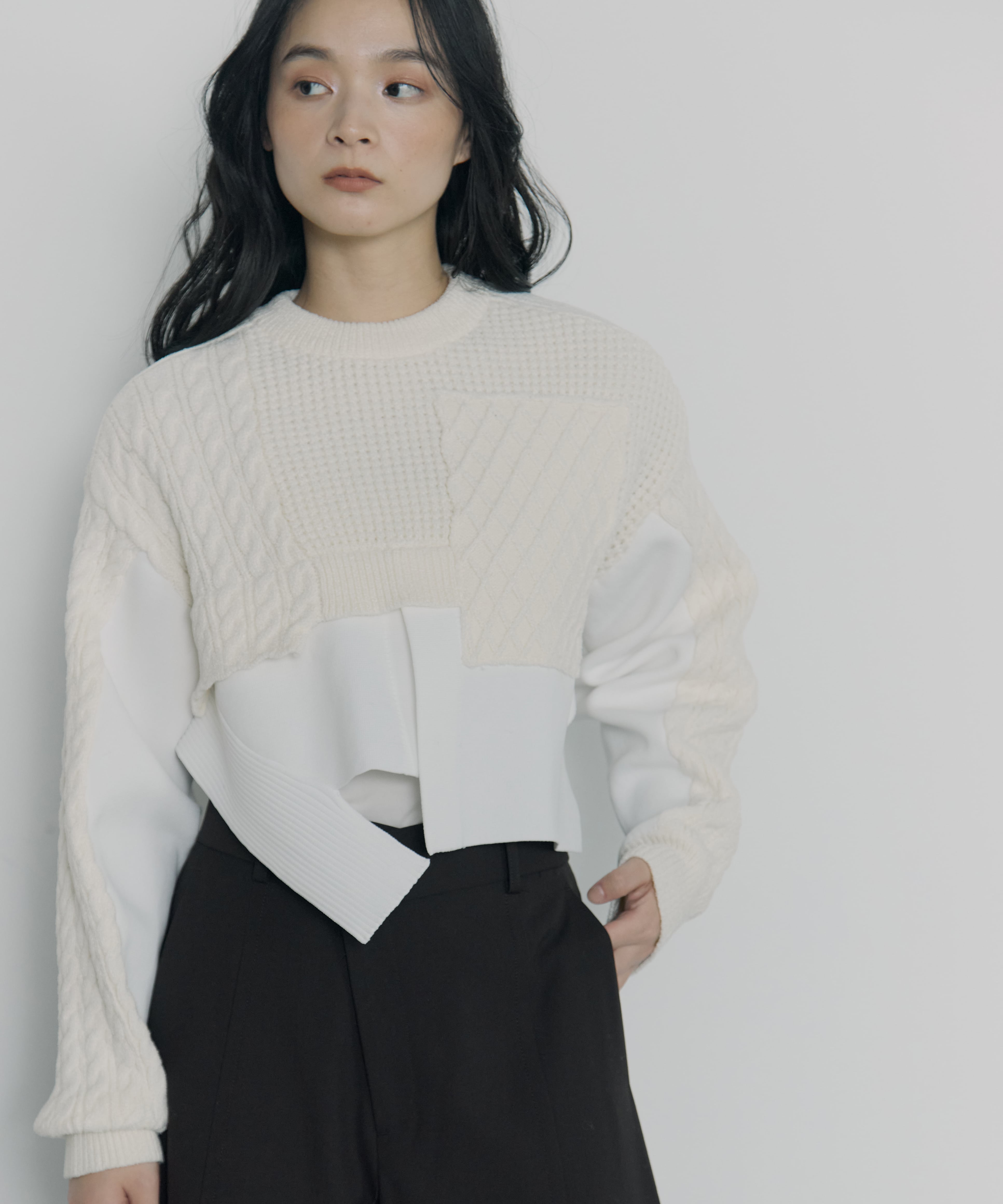 CABLE LAYER SHORT KNIT TOP