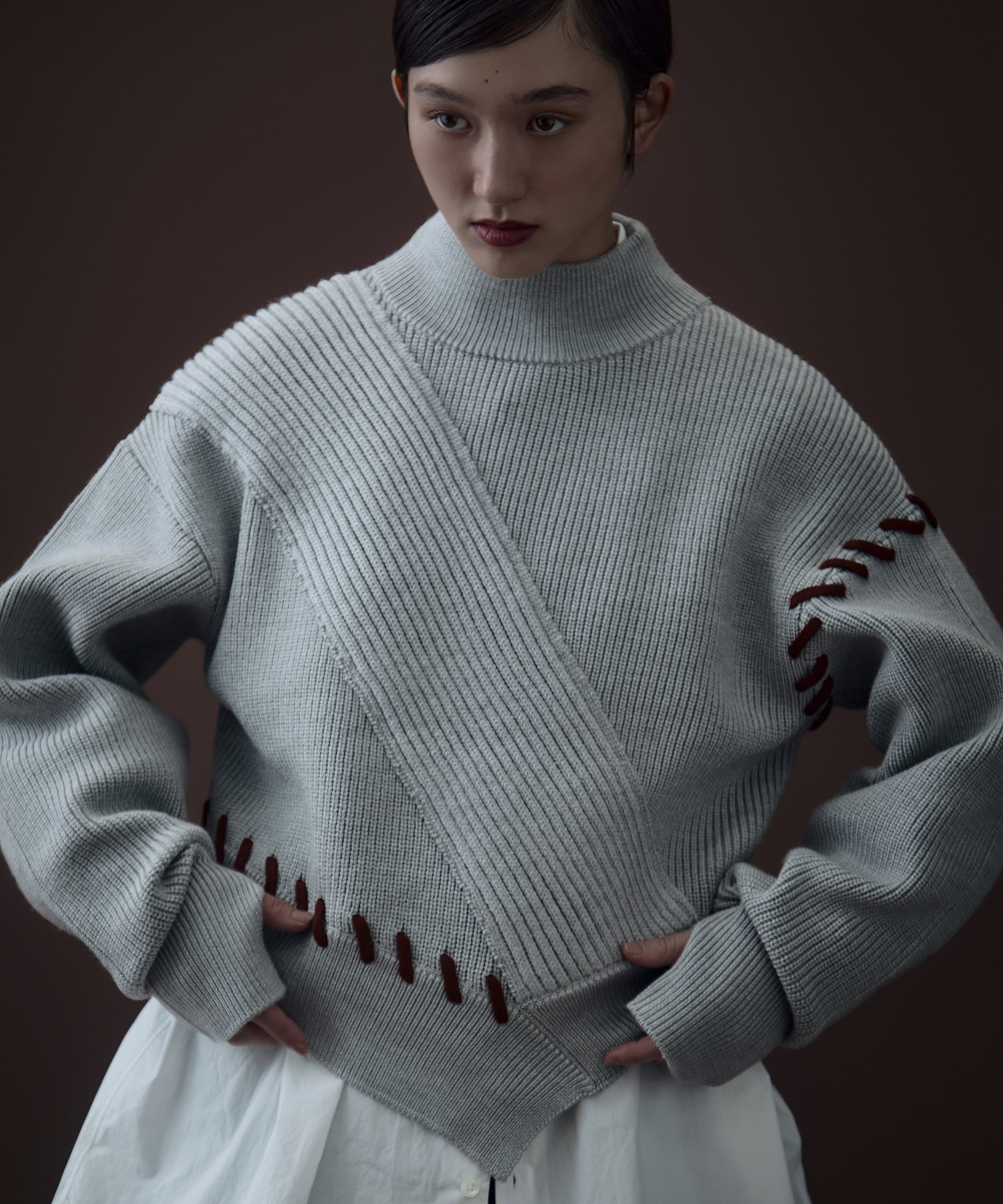 別注Asymmetrical Stitch Rib knit