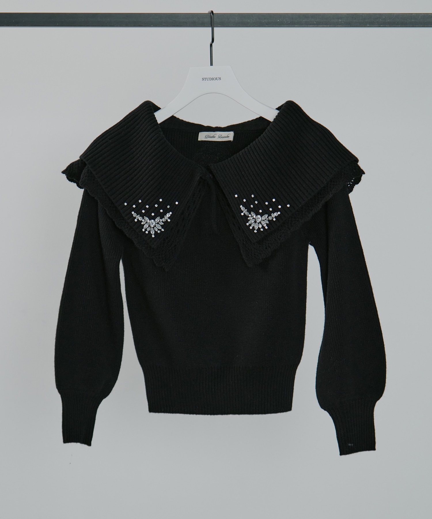 bijou tiara off-shoulder knit