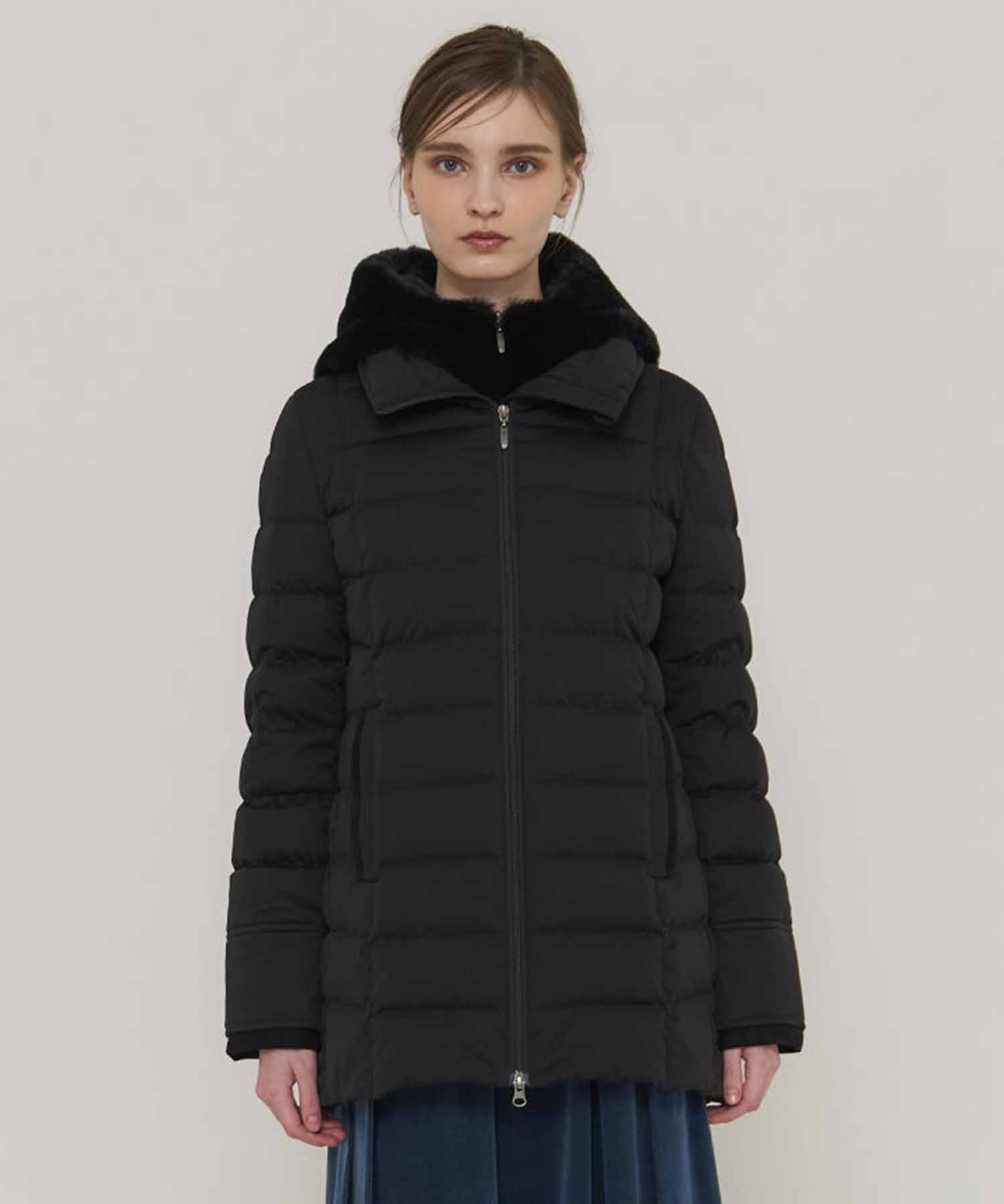 2way Fur Linen Hood Coat