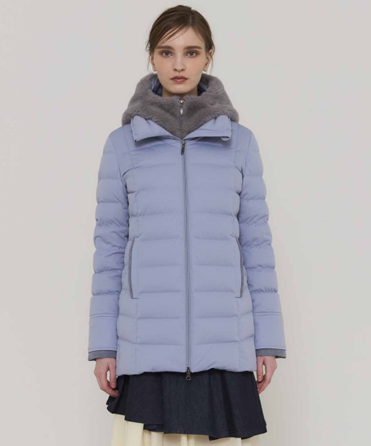 2way Fur Linen Hood Coat