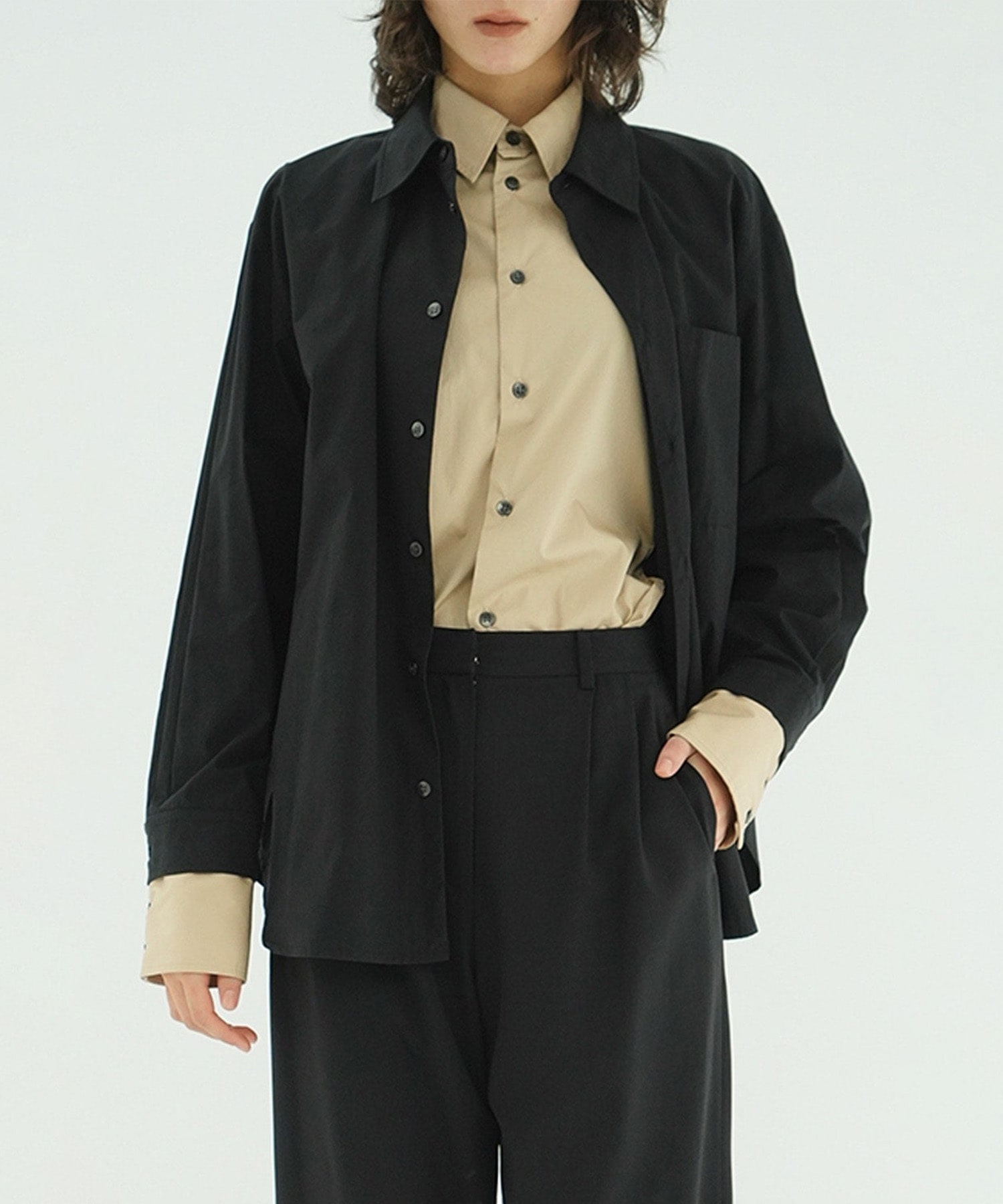 TWO TONE LAYERED SHIRTS