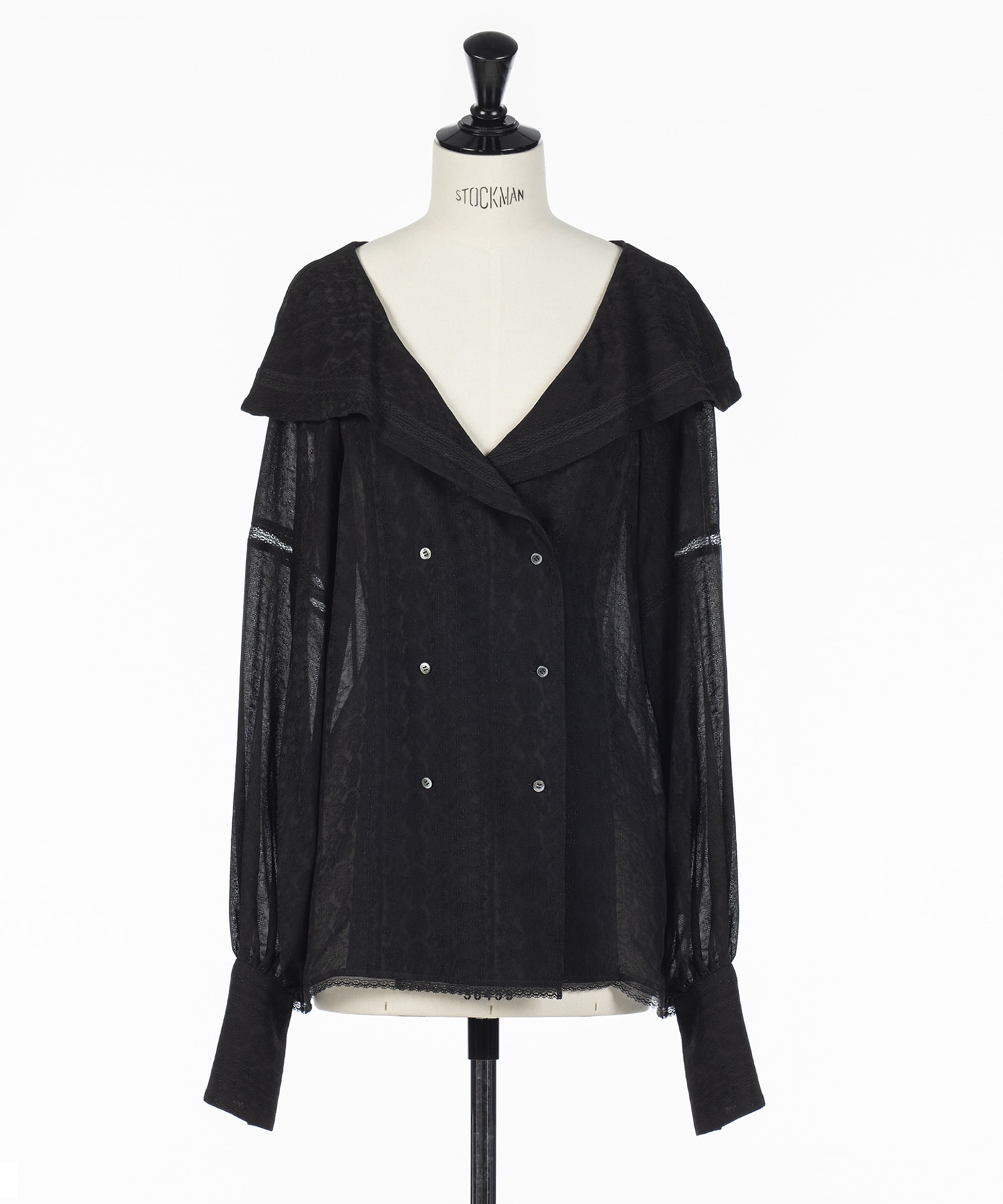 LACE JACQUARD SAILOR COLLAR BLOUSE