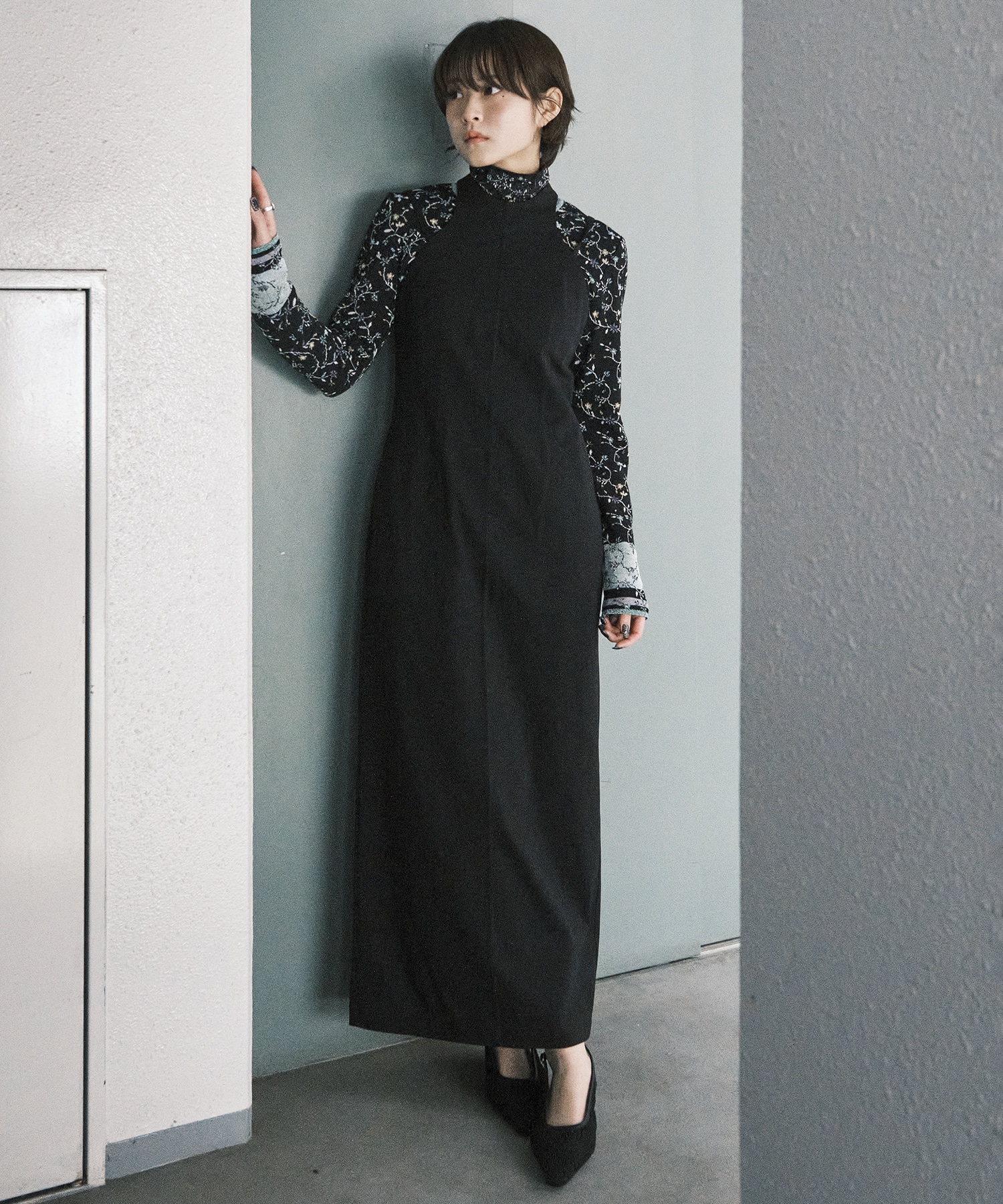 Cotton Jersey Halter Neck Dress