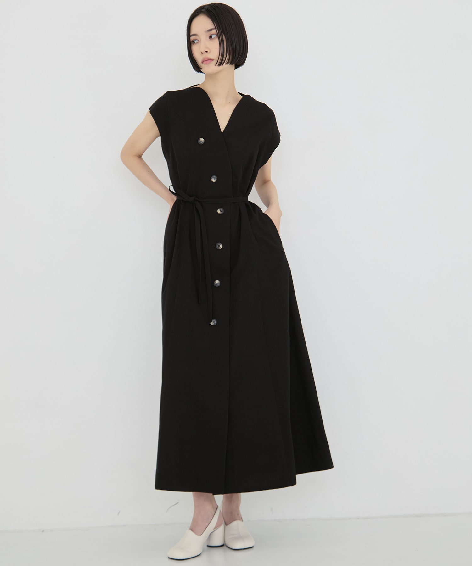 Sesilia asymmetry panel dress