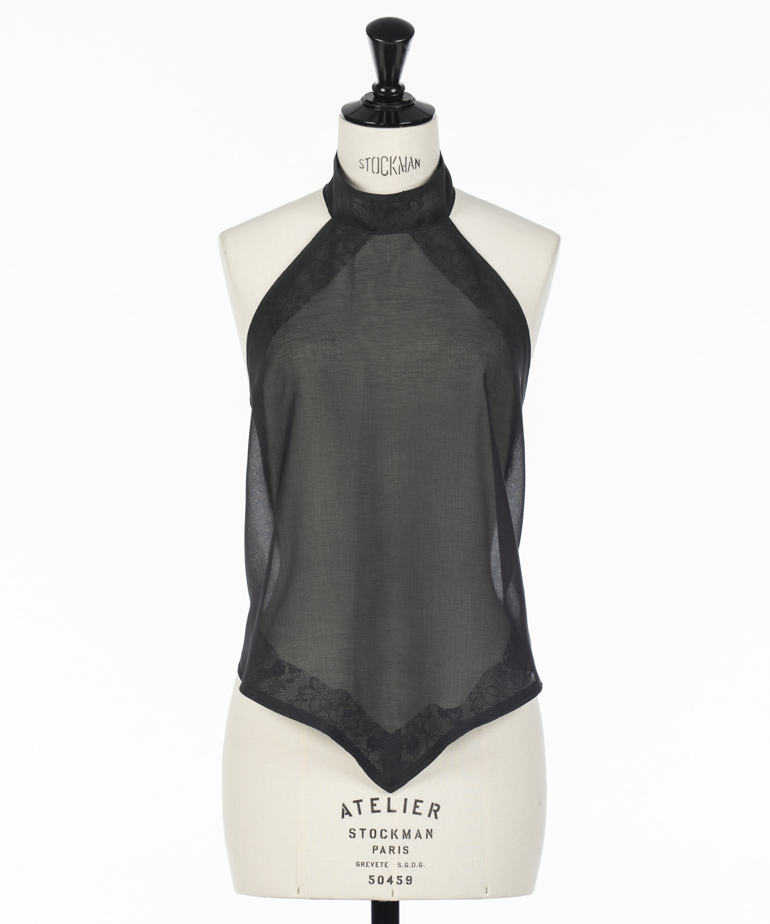 SHEER HALTER TOP