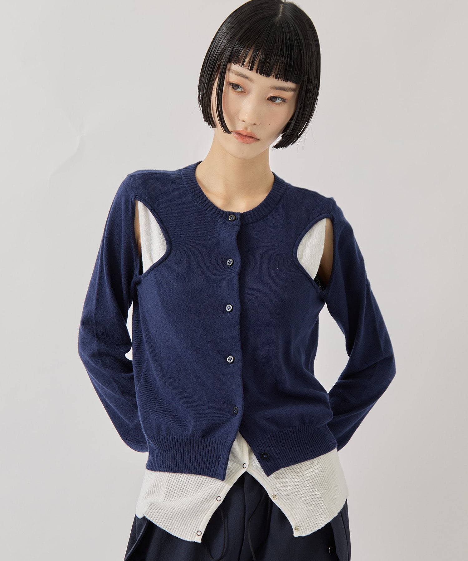 SAP-FK02-1001【肩開きニットカーディガン】