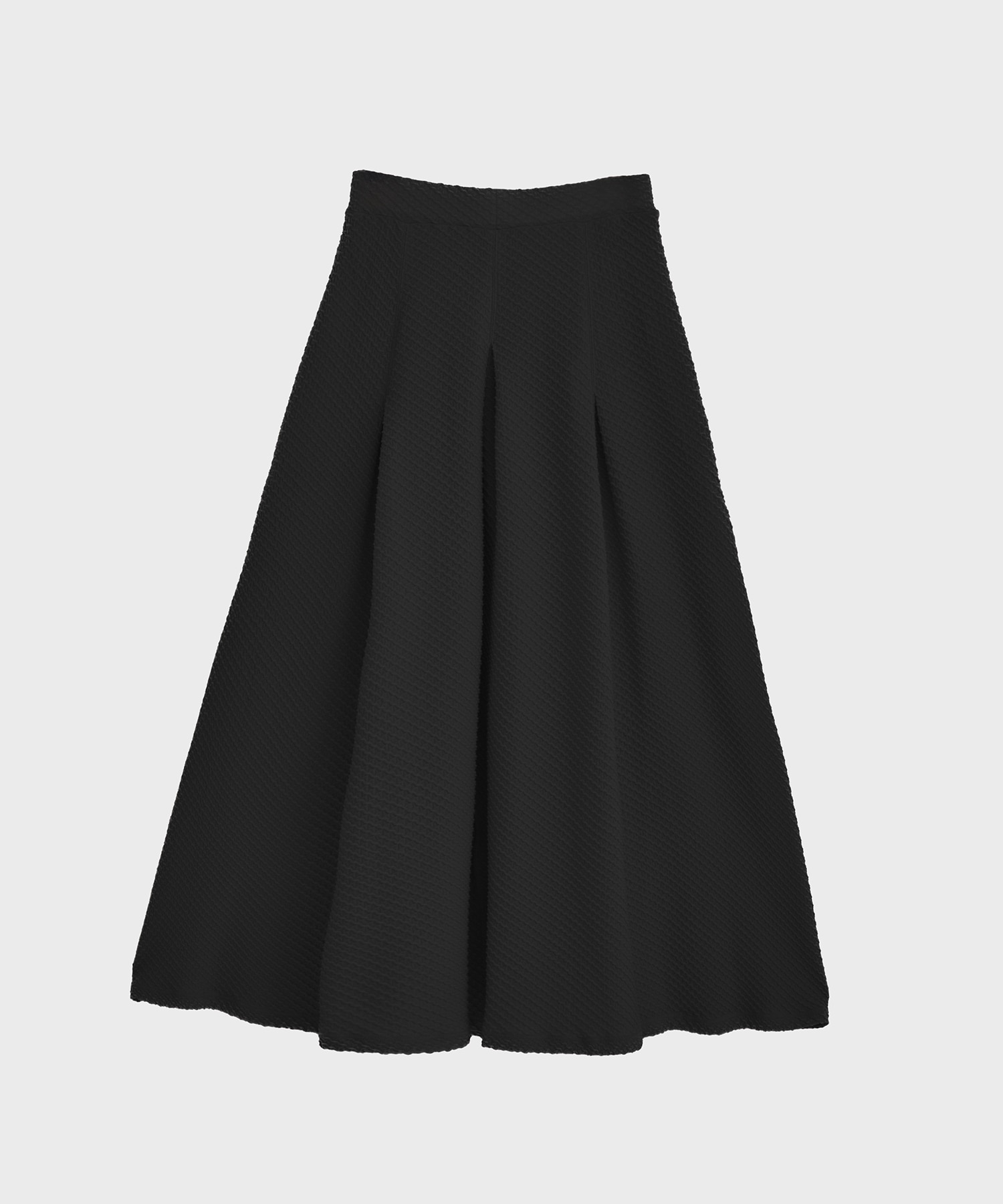 Shirring Jersey Jacquard Flare Skirt