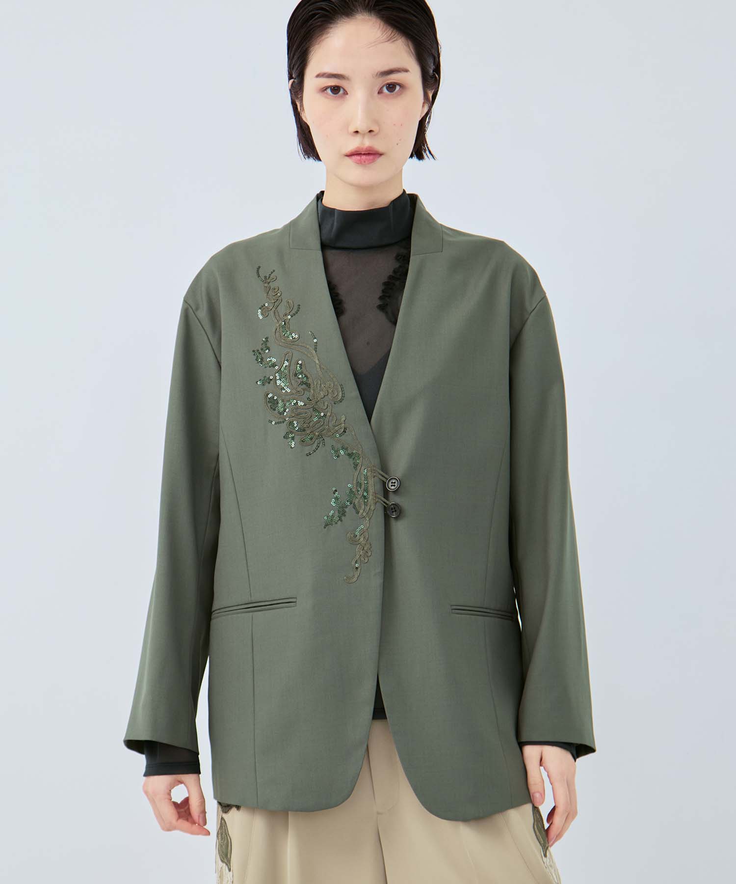 Veil embroidered jacket