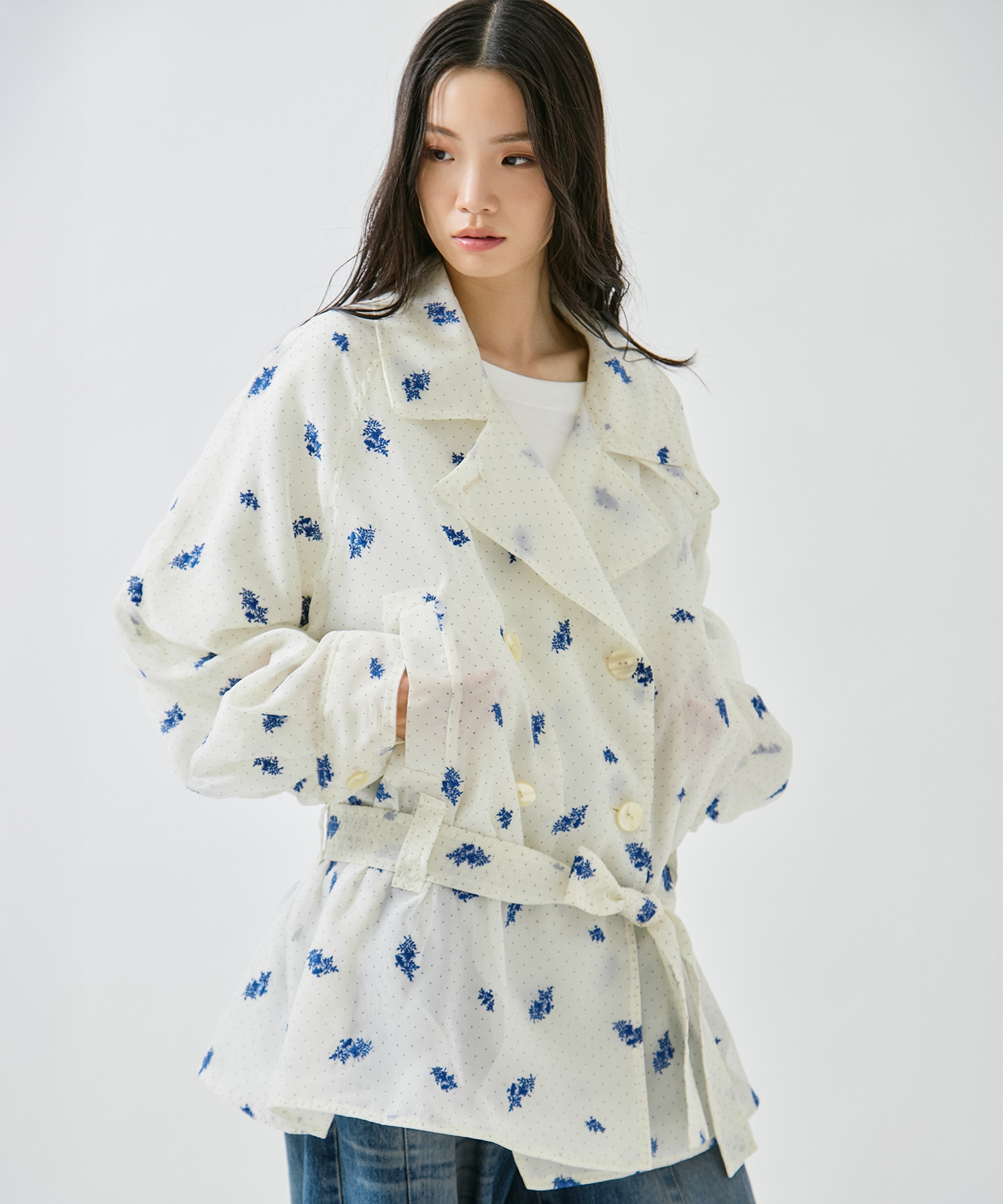 DOT FLOWER VEIL TRENCH