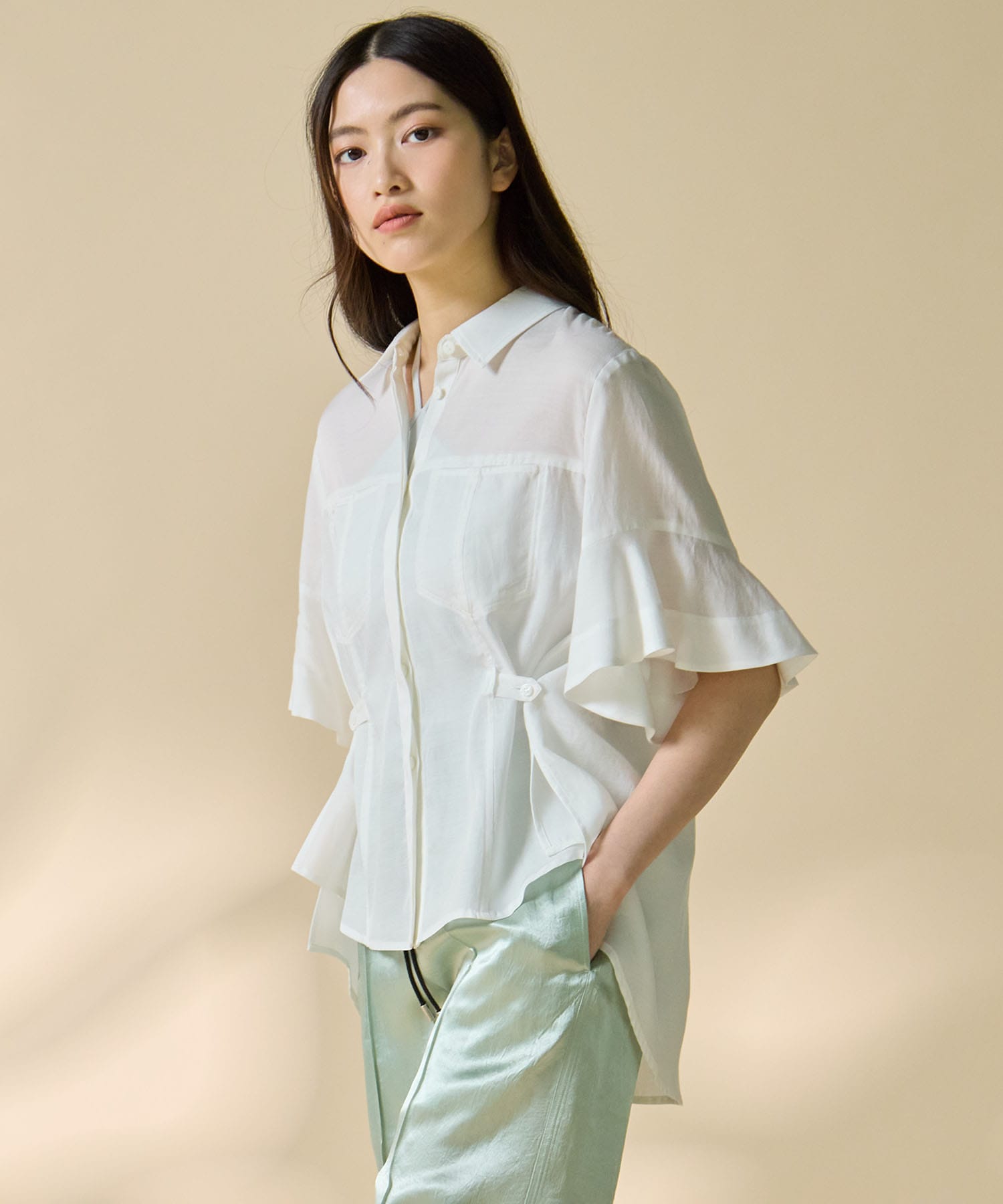 Hem Flare 2way Blouse