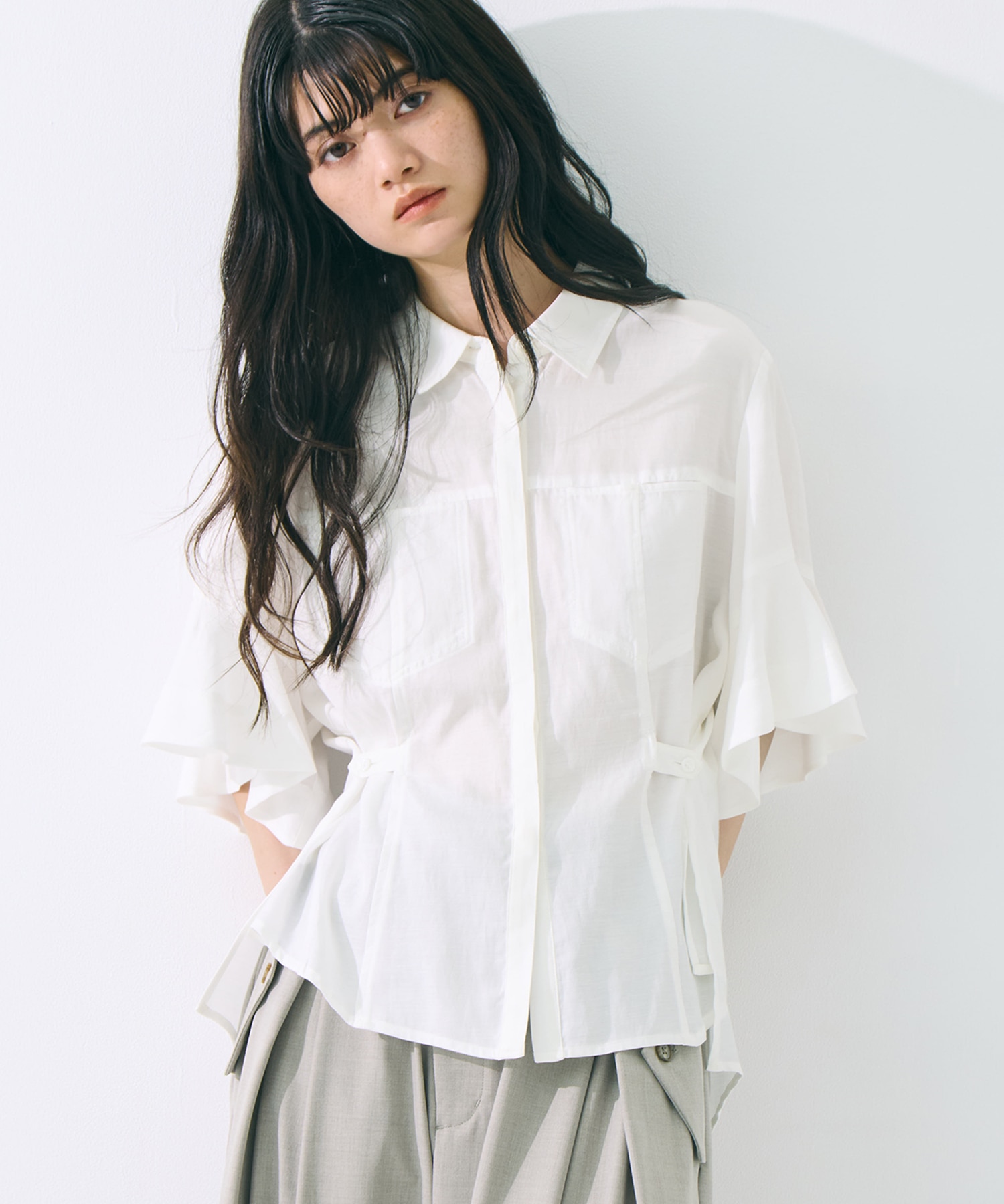 Hem Flare 2way Blouse