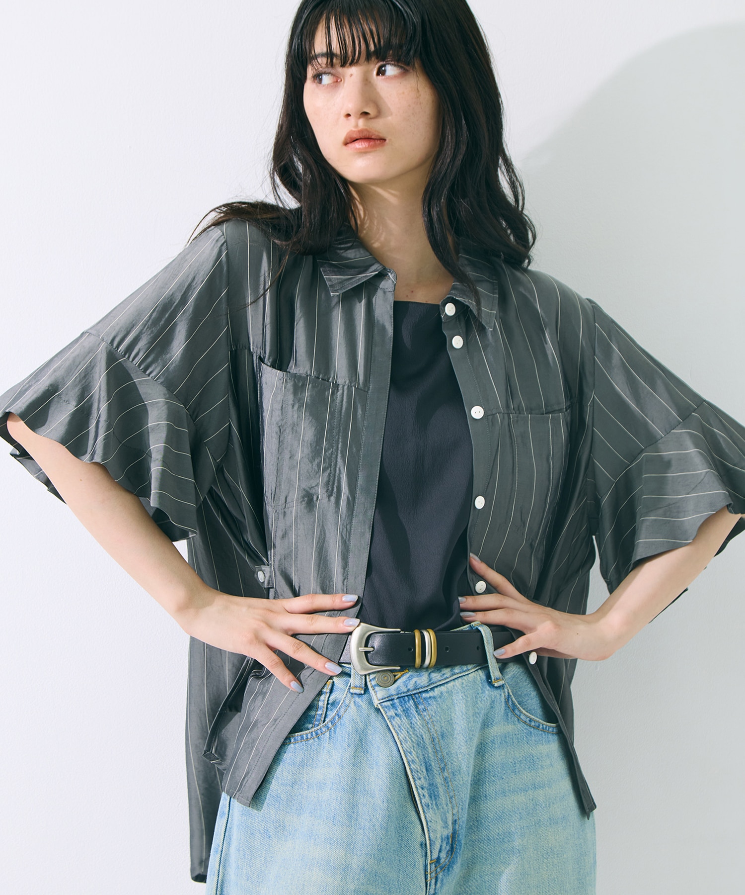 Hem Flare 2way Blouse