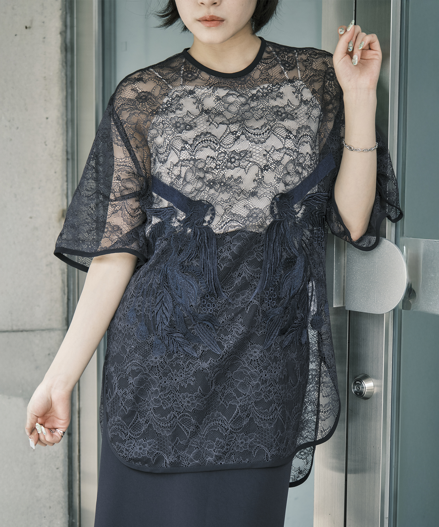 Raschel Lace Embroidered Top