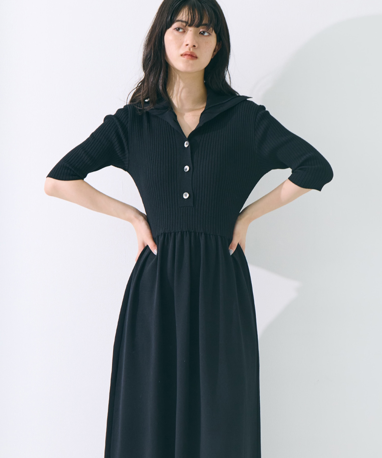 Sailor Collar Knit Dress
