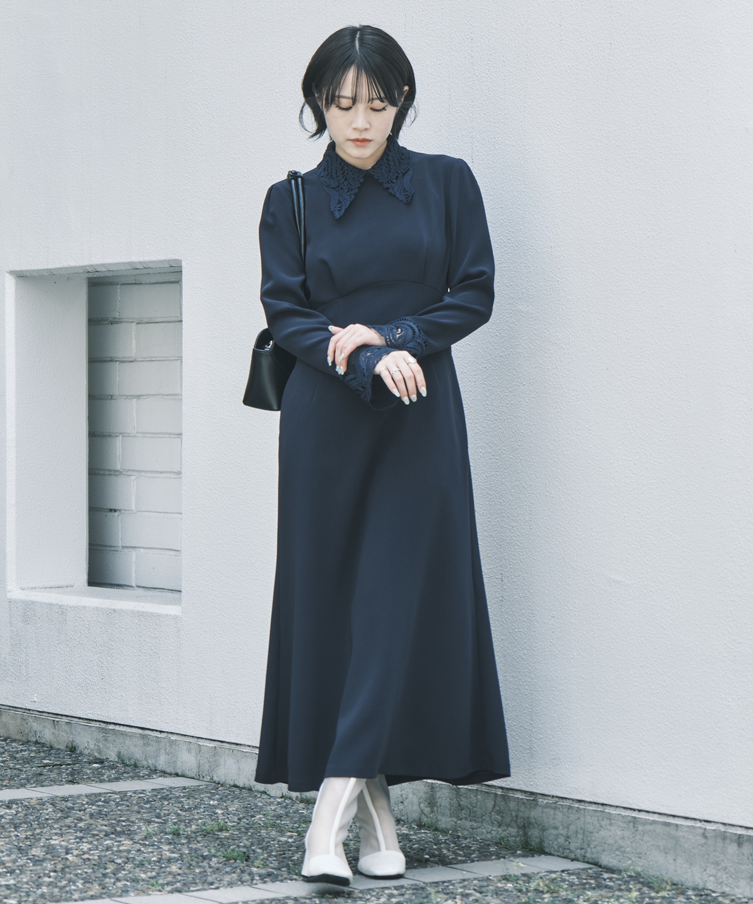 Triacetate Polyester Embroidered Dress