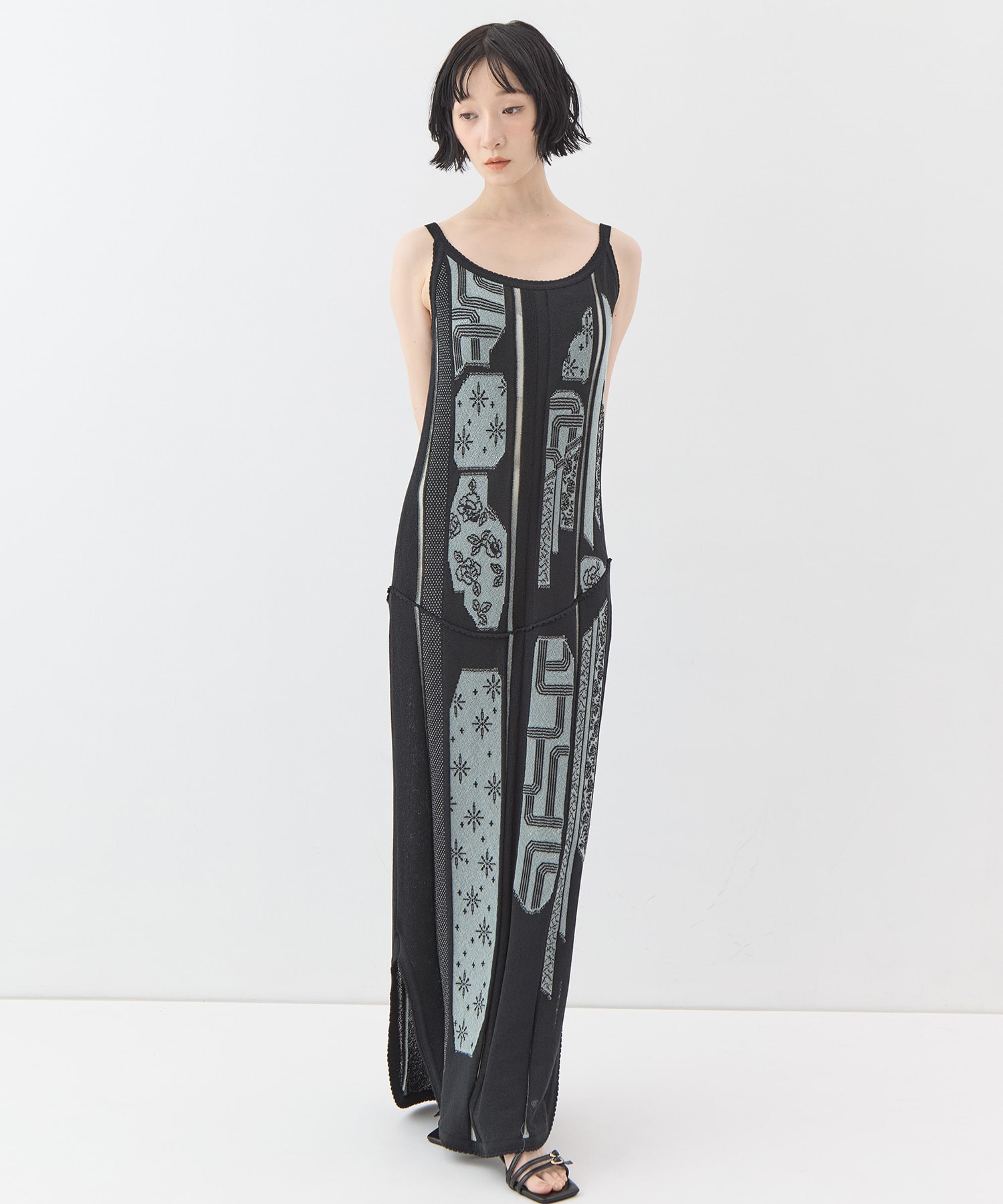 Multi-Pattern Knit Dress