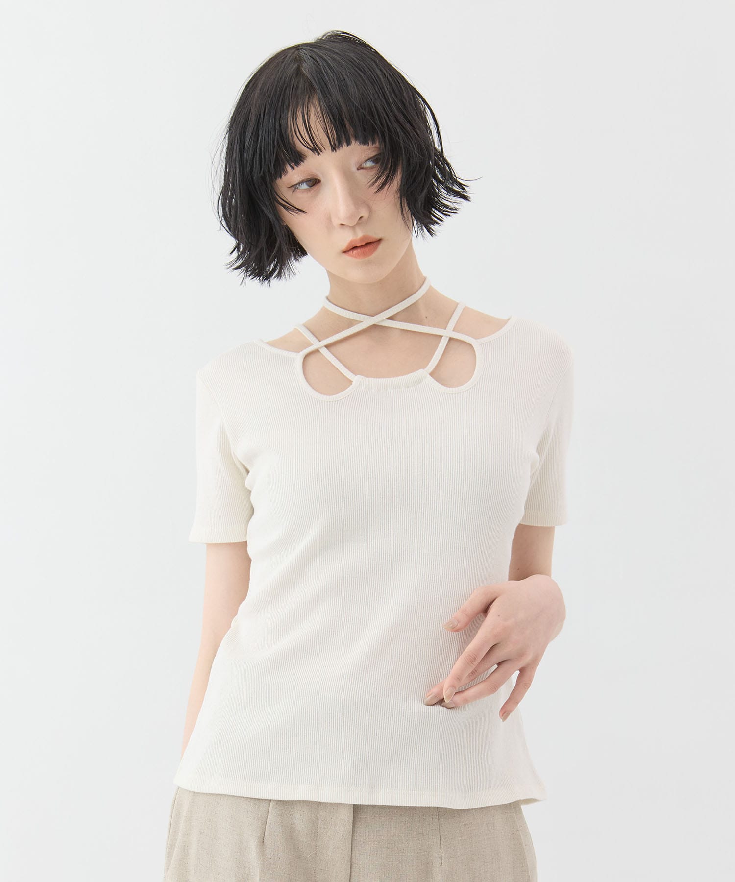 Glitter ivy halfsleeve tops