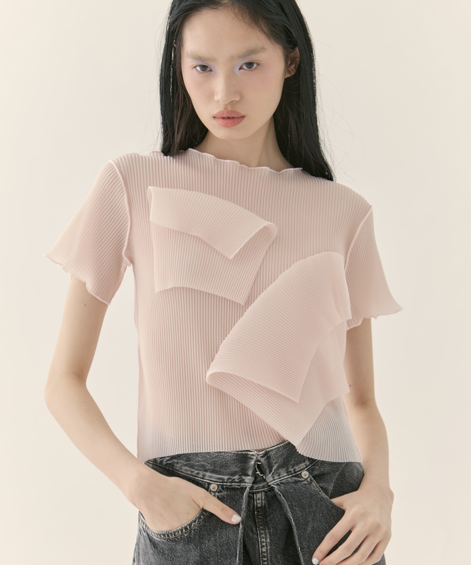 別注 SHEER SHORT SLEEVE TOP