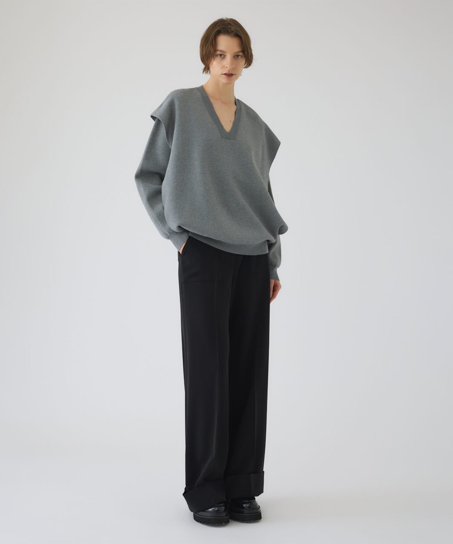 Side open oversized knit PO